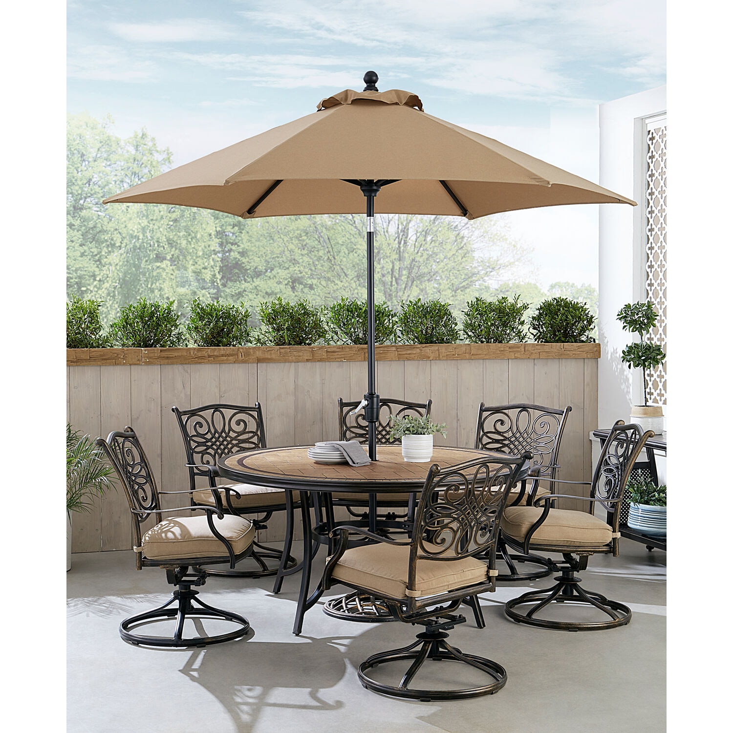 Hanover MONDN7PCSW6RDTLCSUT Patio-Dining-Sets - View #6