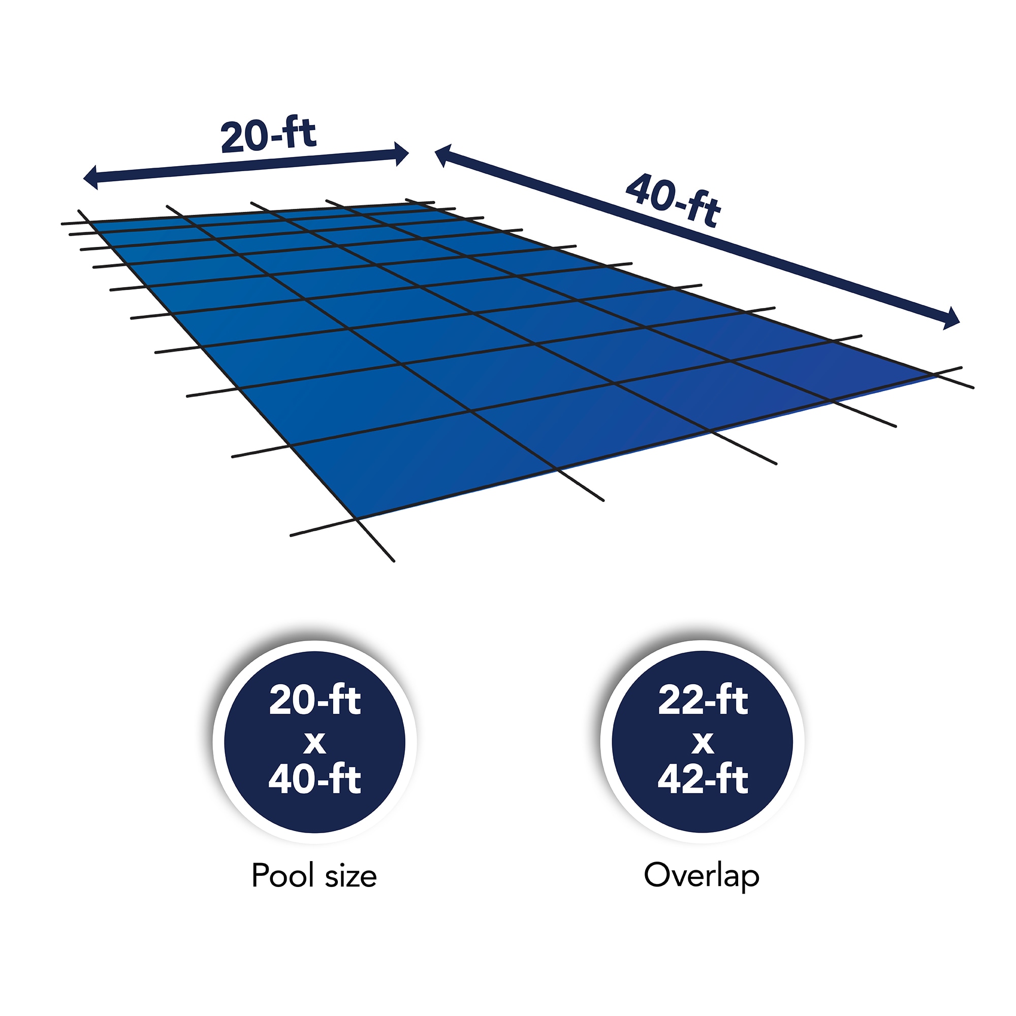 Blue Wave 22-ft x 42-ft Polypropylene Safety Rectangle Pool Cover in the Pool  Covers department at