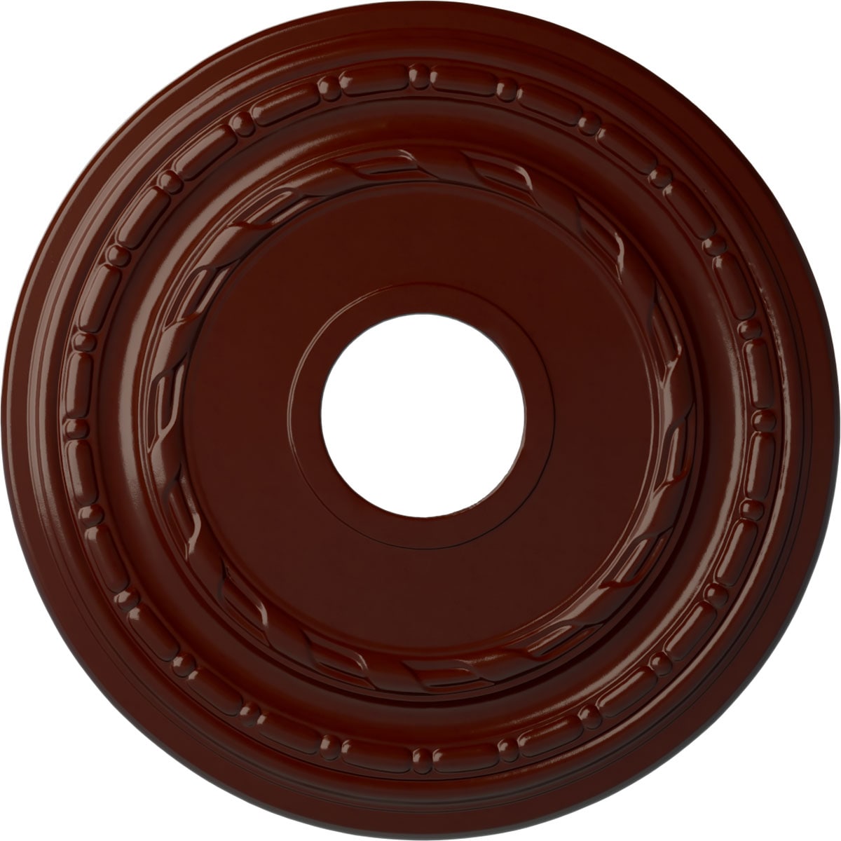 Ekena Millwork CM15DUBMF Dublin 15.375-in W x 15.375-in L Painted Brushed Mahogany Polyurethane Whole Ceiling Medallion