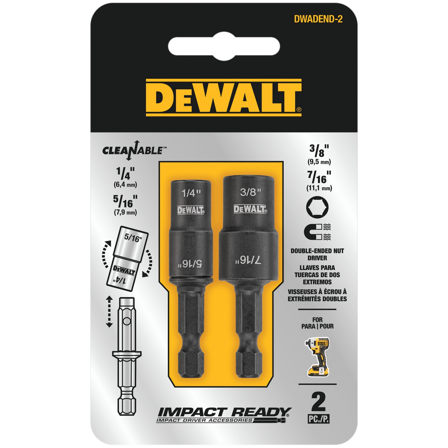 DEWALT Impact Ready Nutsetter Impact Driver Bit Set 2 -Piece