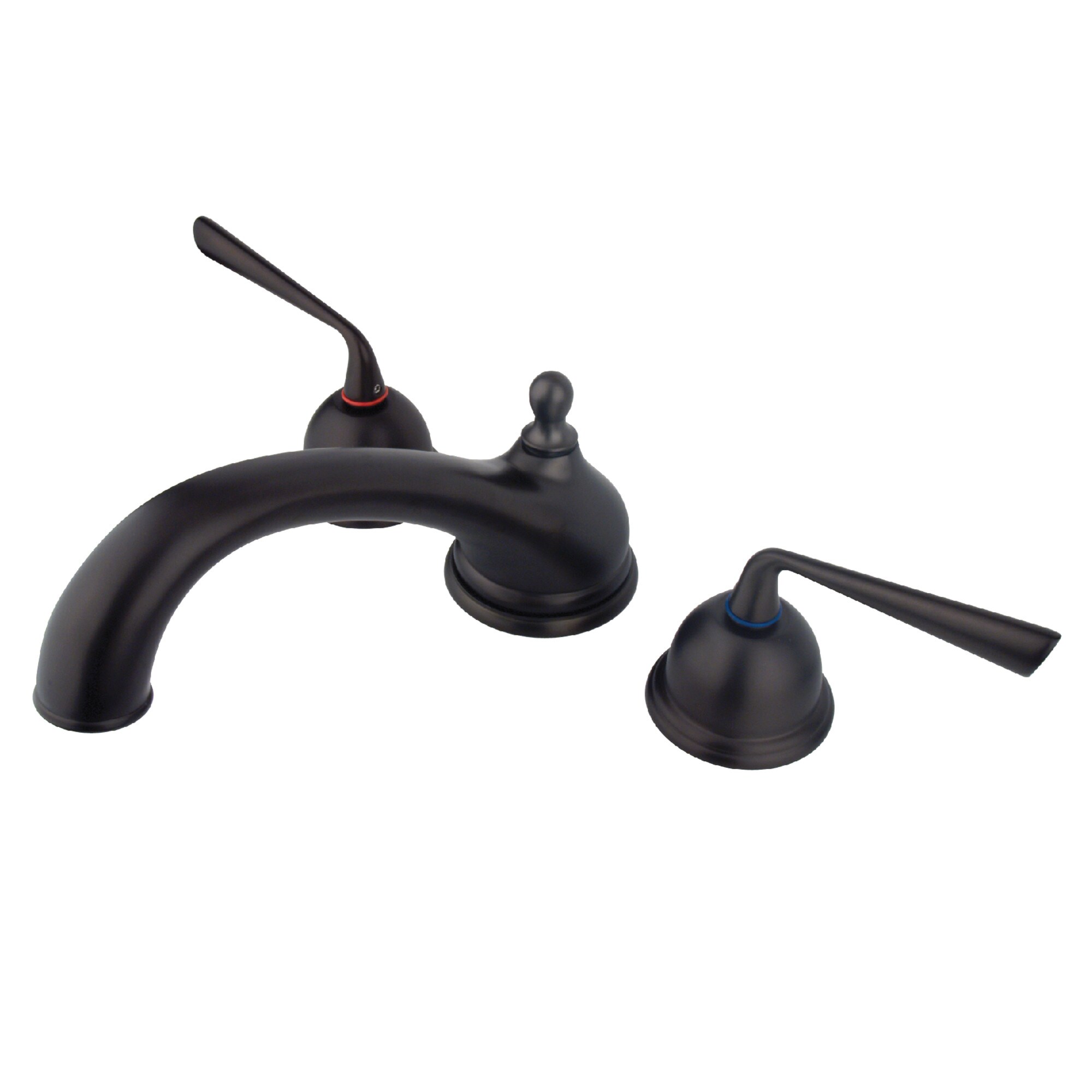 Kingston Brass WLKS3355ZL Silver Sage Oil-rubbed bronze 2-handle Deck-mount Roman Low-arc Bathtub Faucet ( Valve Included )