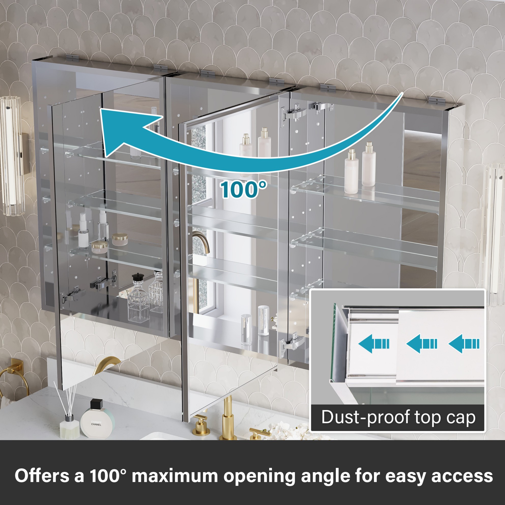 WELLFOR JRA20R16R20L32 Bathroom-Medicine-Cabinets - View #6