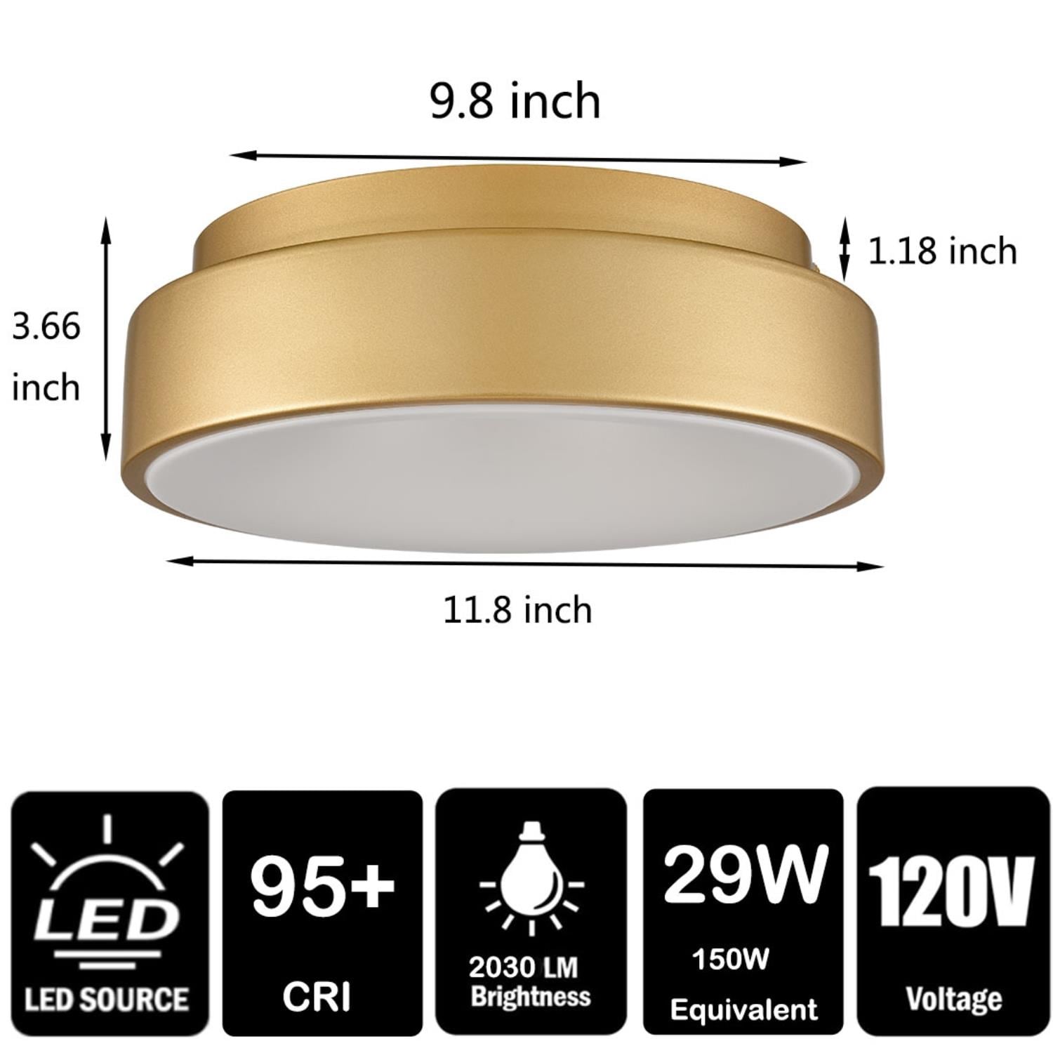 Modern Gold and White Round LED Flush Mount Ceiling Light