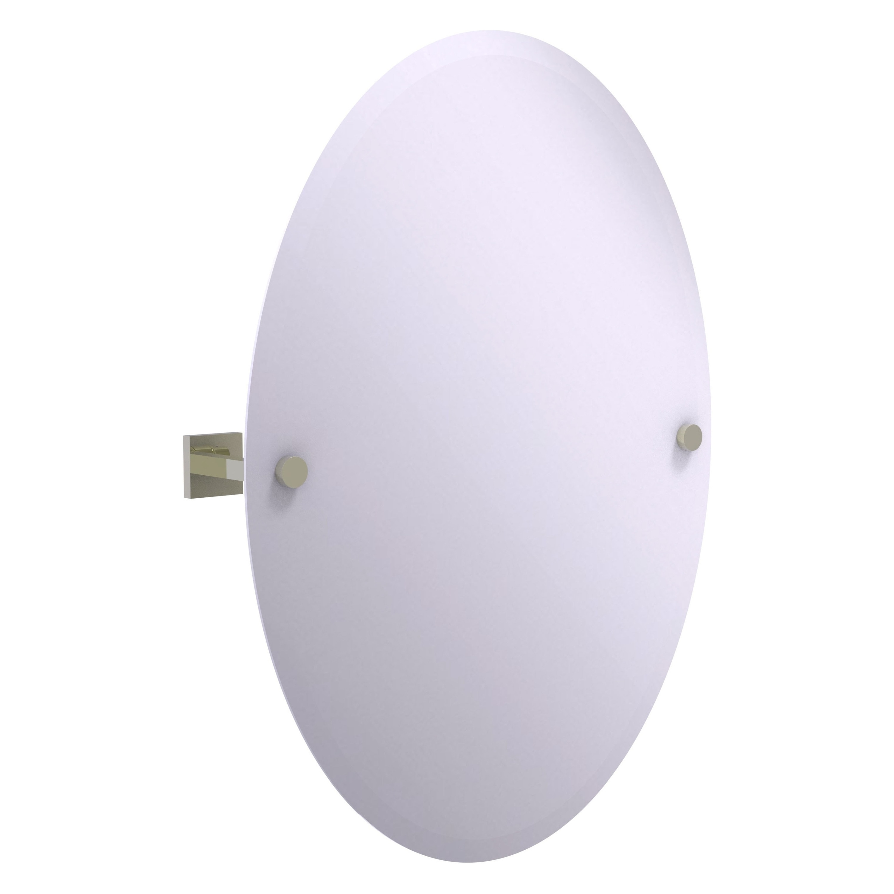Allied Brass MT-91-PNI Montero 3.7-Inches x 28.5-Inches Beveled Frameless Oval Tilting Bathroom Vanity Mirror ( Polished Nickel )