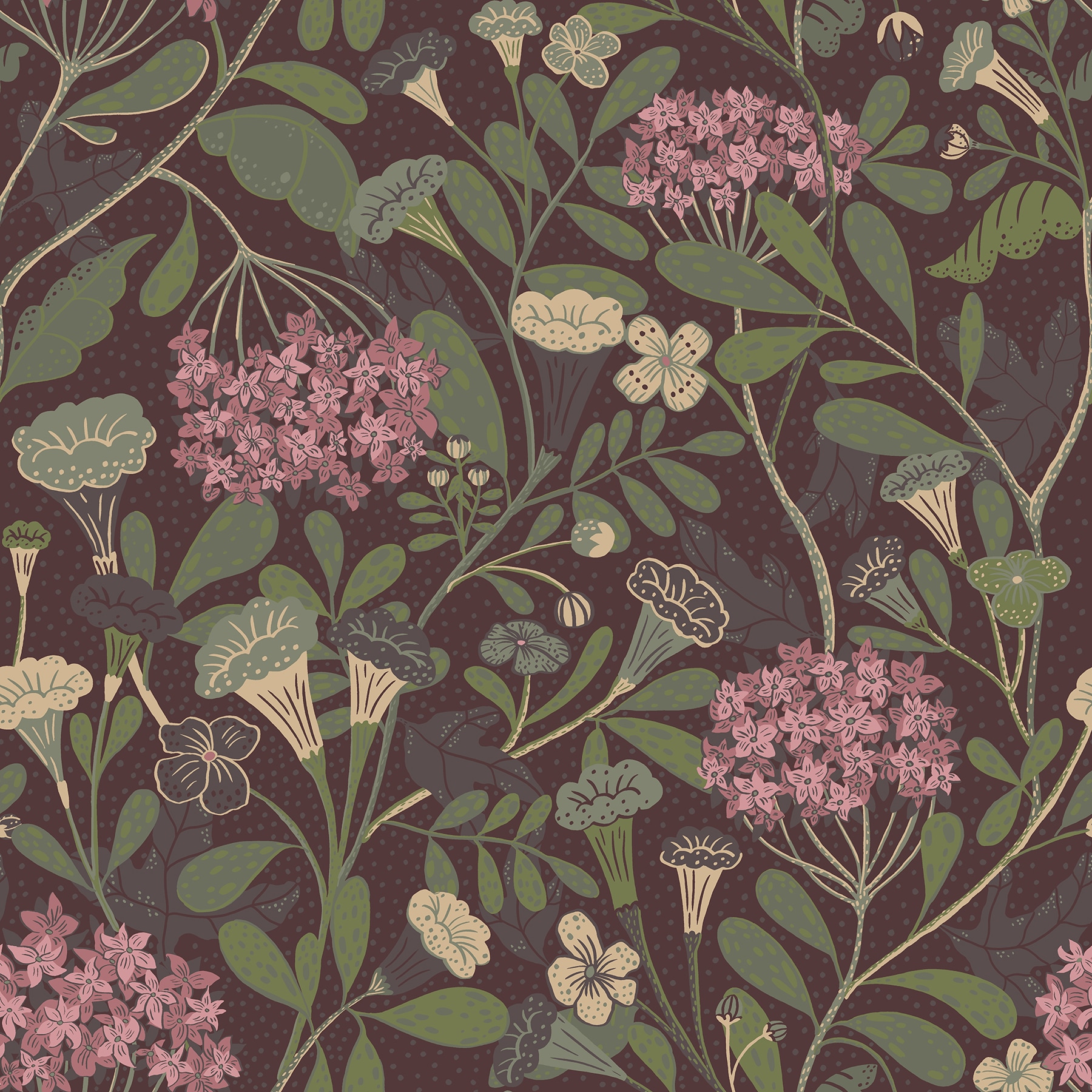 A-Street Prints 2999-55024 Annelie 57.5-Sq. Feet Purple Non-woven Floral Unpasted Wallpaper