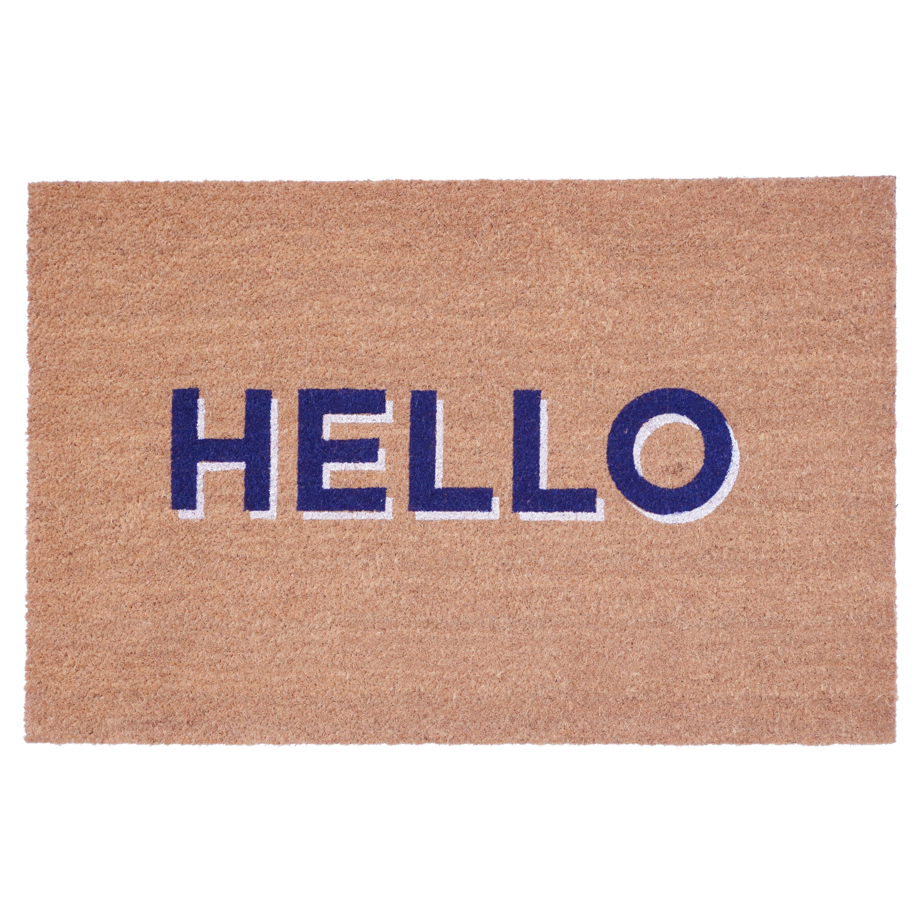 Callowaymills 112172436 24-in x 36-in Black, Natural Coir/Vinyl Non-Slip Grip Indoor or outdoor Decorative Door Mat