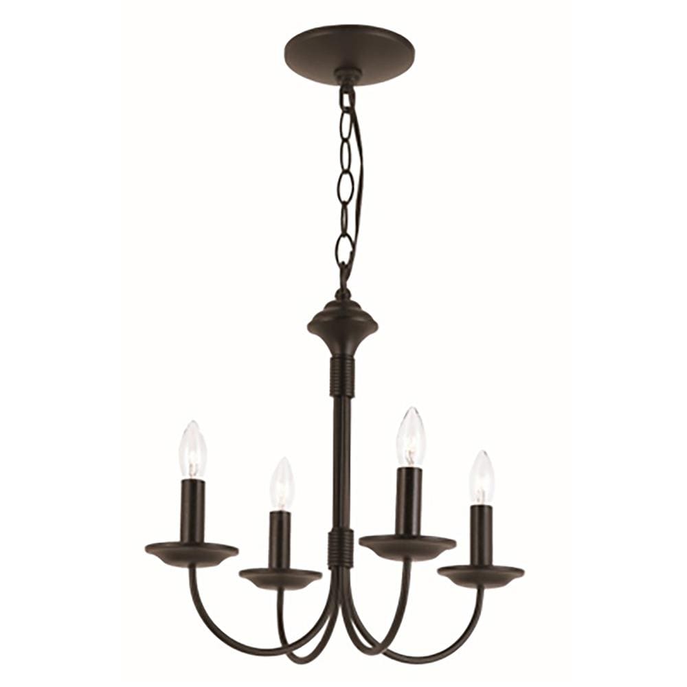 Lucid Lighting 9014 BK 4 -Light Black Transitional For Use in Bedrooms, Dining Rooms, Foyers, Kitchens, Living Rooms Chandelier
