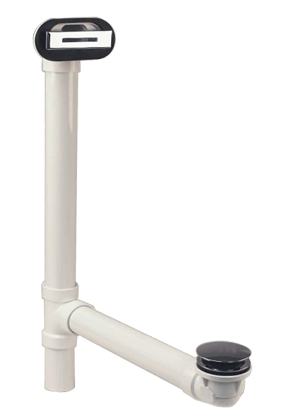 WESTBRASS D493244LD-26 Sch. 40 PVC Tub Waste, with Tip-toe Drain, and Linear Overflow, In Polished Chrome