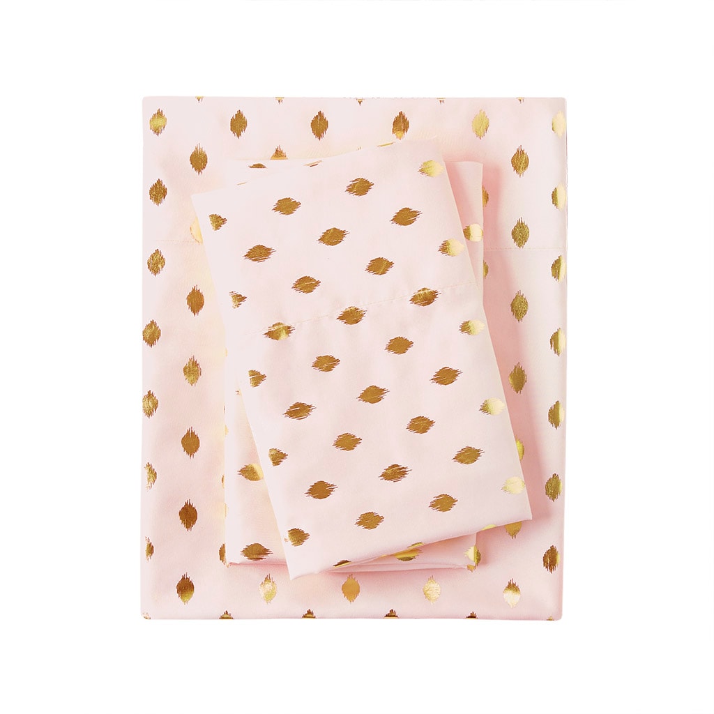 Gracie Mills GRACE-3741-02DI Juniper Metallic Ikat Dot Printed Sheet Set
