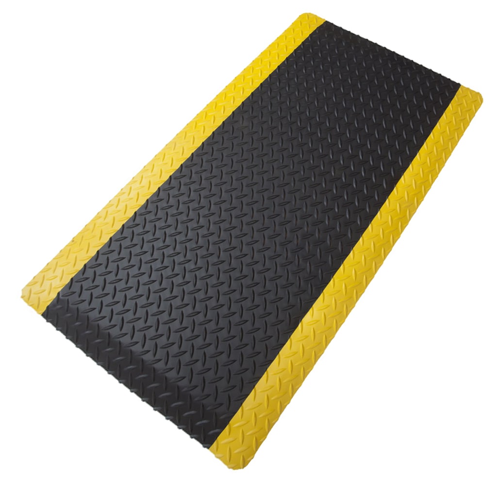 Rhino Mats 4-ft X 19-ft Black And Yellow Rubber Rectangular Indoor Or 