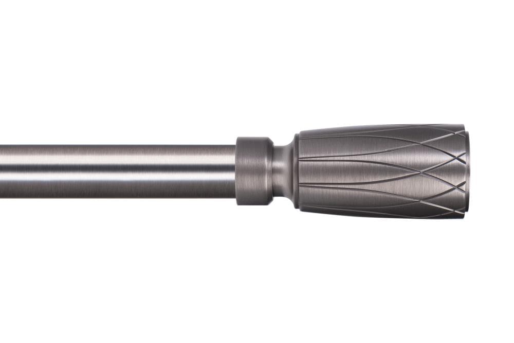 The Haven Collection 004-3672AS  36-in to 72-in Antique Silver Steel Single curtain rod