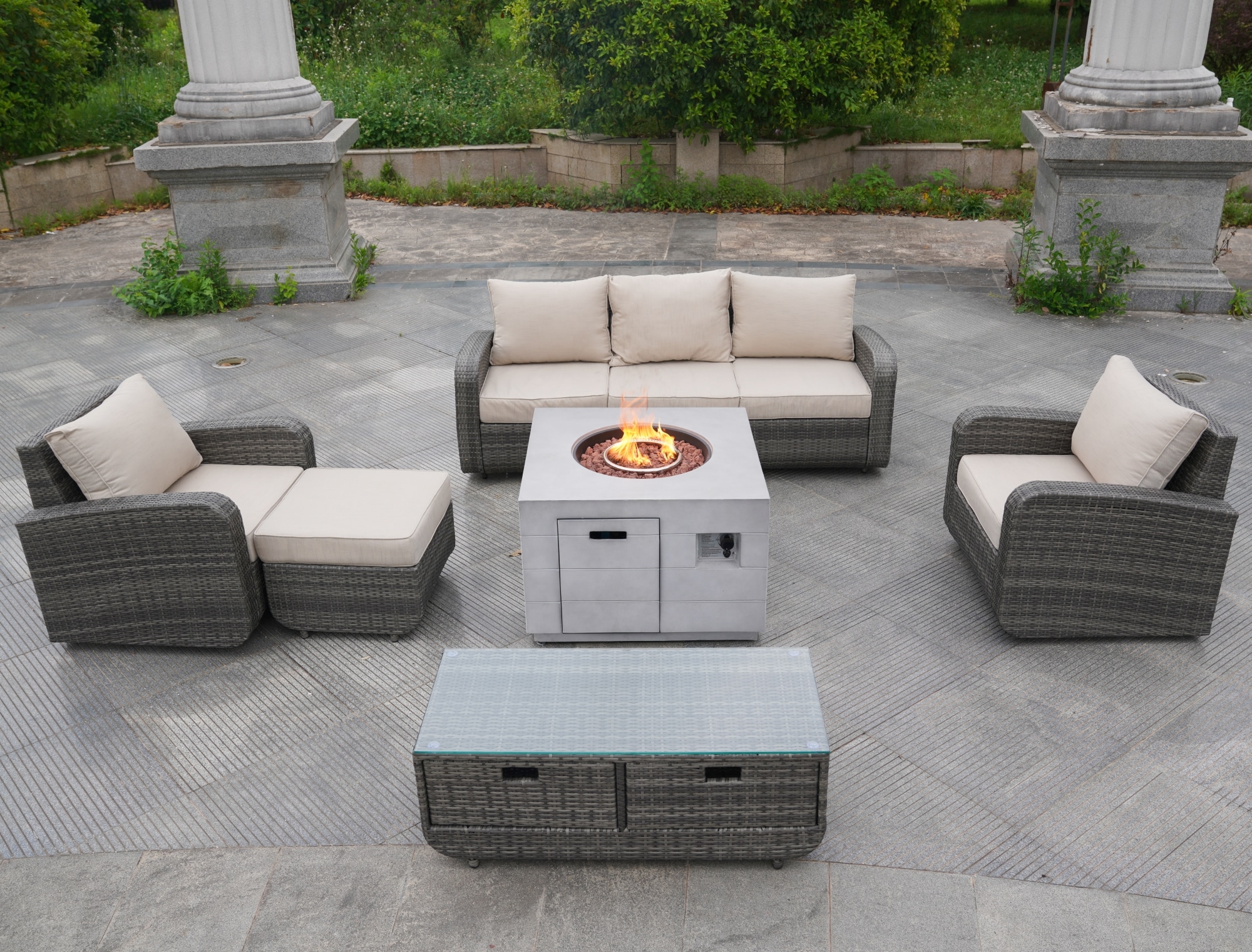 Direct Wicker DWG-15152140-GR Patio-Conversation-Sets - View #3