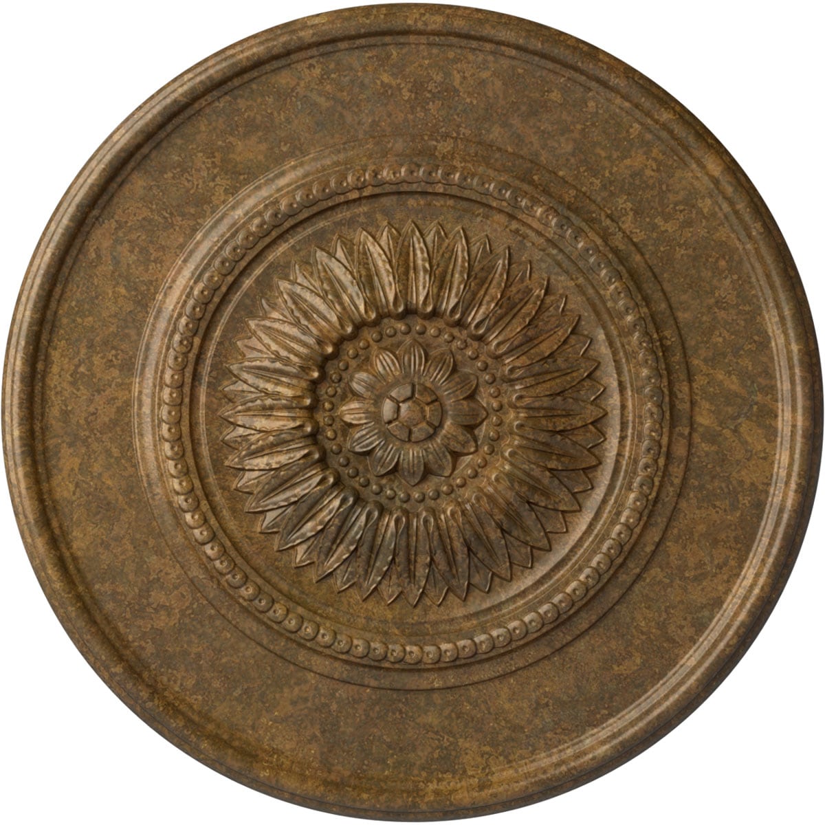 Ekena Millwork CM41FLRZS Large Floral 41.125-in W x 41.125-in L Painted Rubbed Bronze Polyurethane Whole Ceiling Medallion