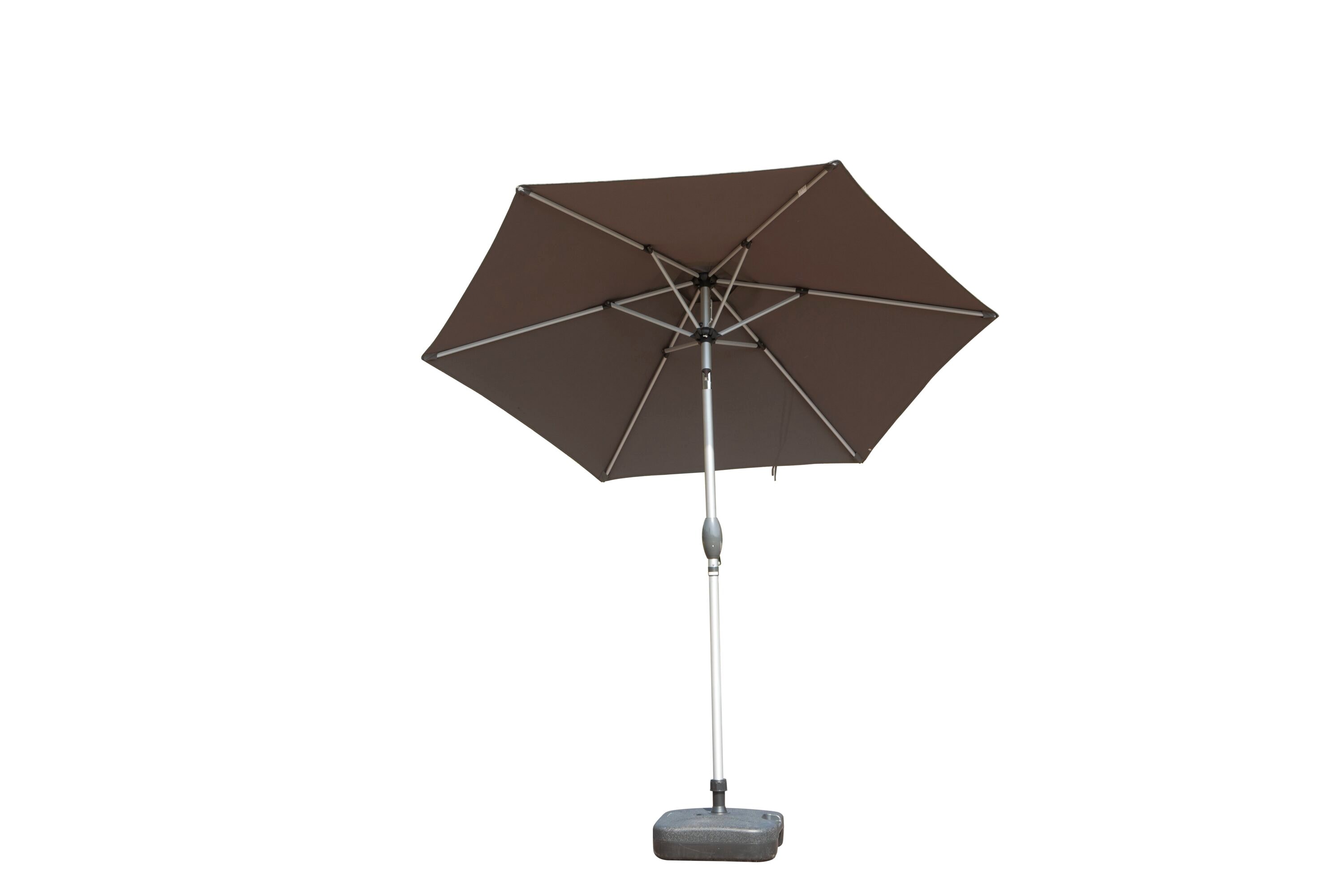 Tatayosi JL-195952 7.5inch Patio Umbrella Outdoor Table Umbrella with Push Button Tilt and Crank UV Protection Waterproof Market Sun Umbrella Gray