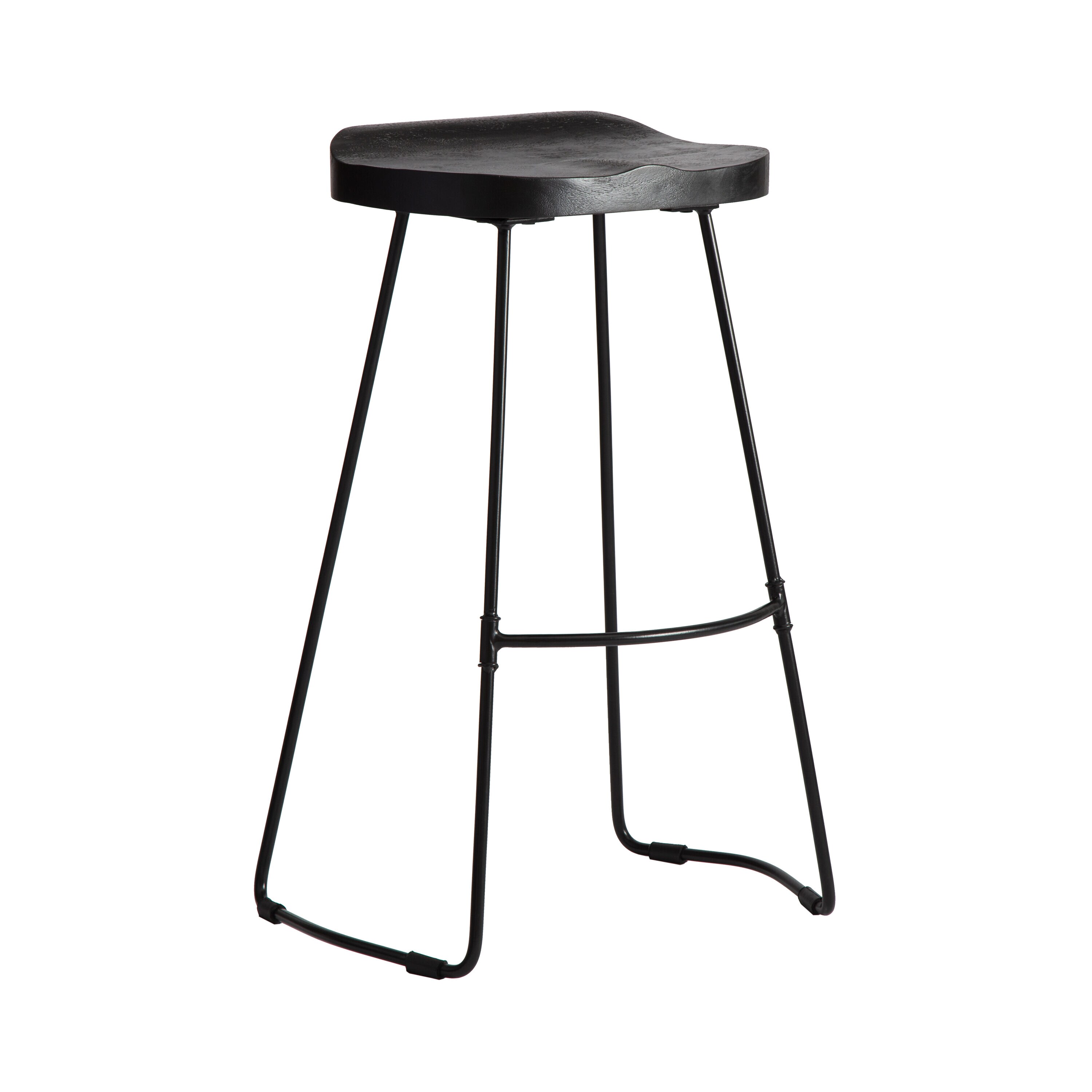 Mh London Bar Stools Black 30-in H Bar Height Saddle Seat Metal 