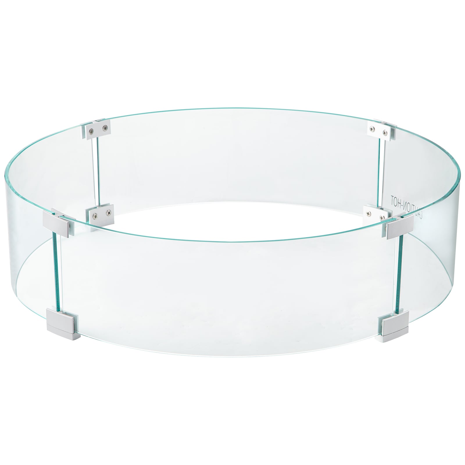 VEVOR YXBLFFBYC266H8TV8V0 26-Inches Silver Glass Fire Pit Wind guard
