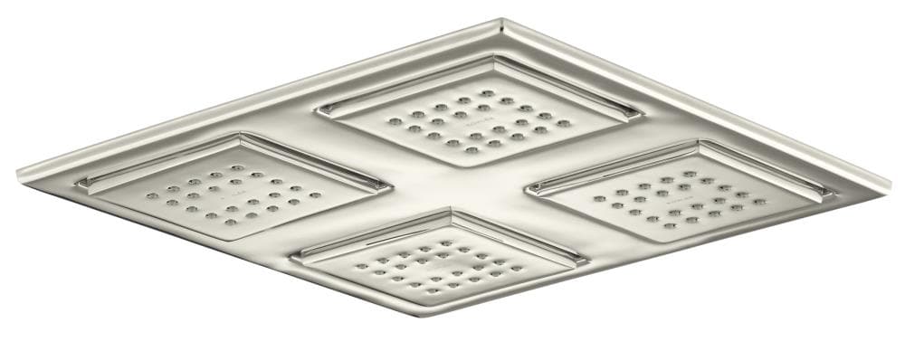 KOHLER 98740-SN WaterTile 1.0 -Spray Vibrant polished nickel 9.8750-in Square Fixed Rain Shower Head 2.5 GPM