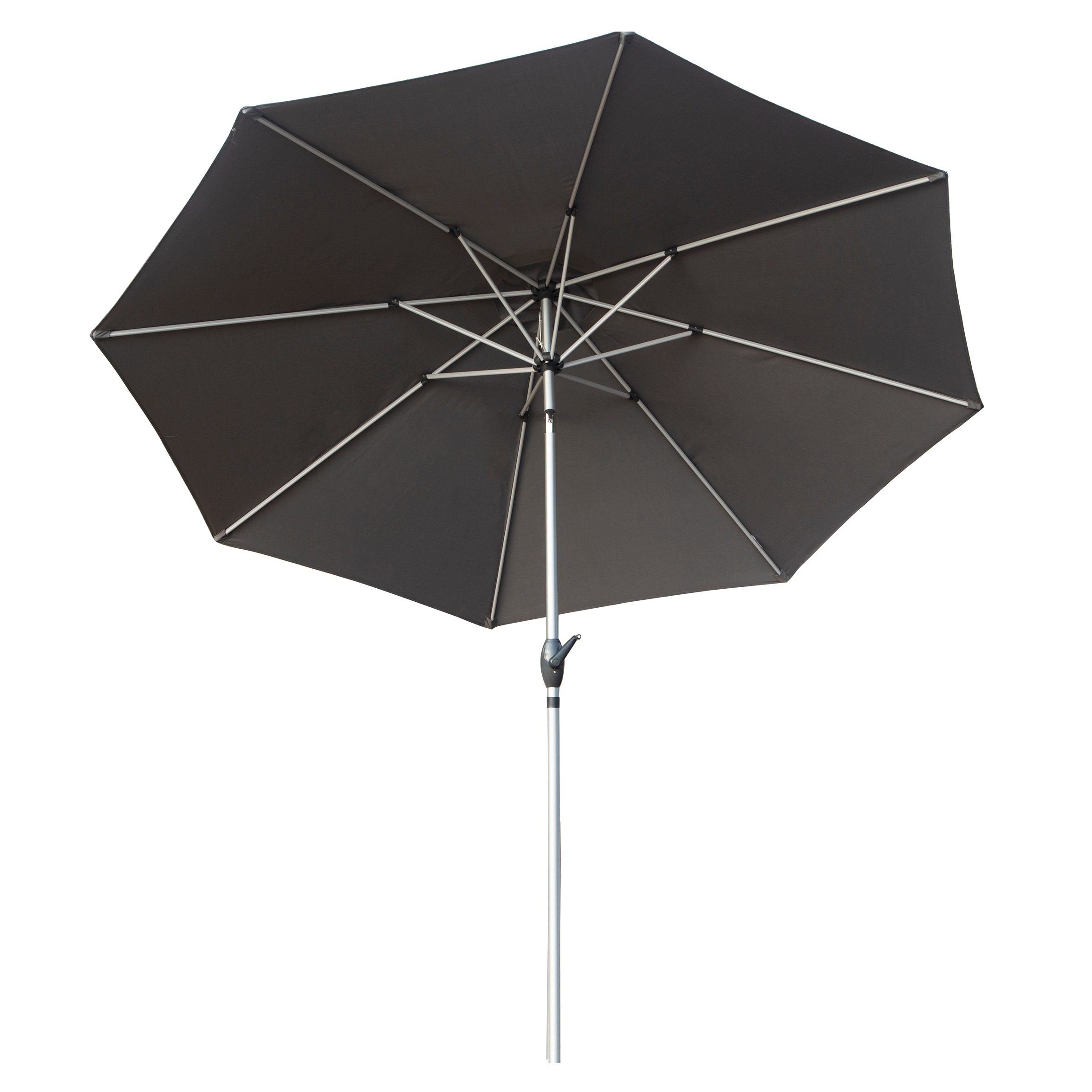 Mondawe 21270GY-SM 9-ft Aluminum Gray Push-button Tilt Market Patio Umbrella