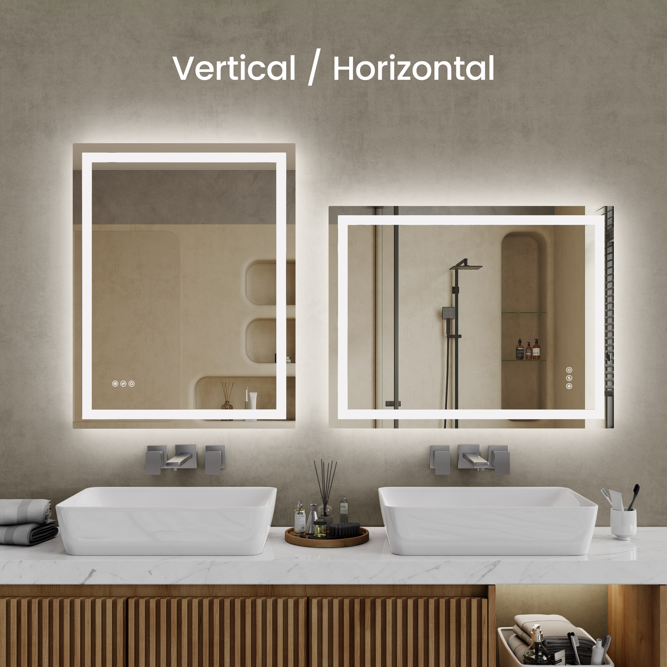 Wudkey L4-XU8L4B Framed-Bath-Mirrors - View #2