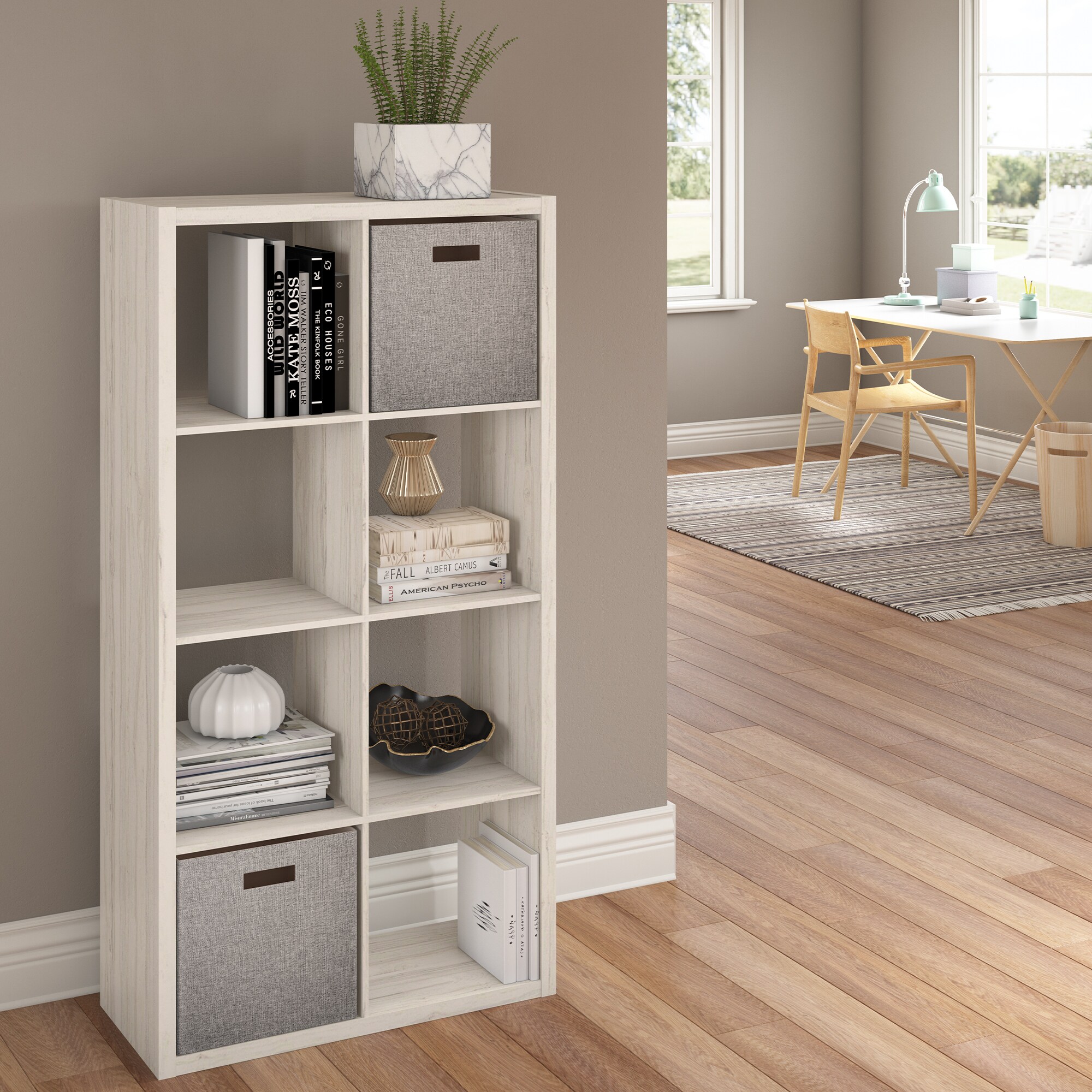 ClosetMaid 57.95-in H x 29.87-in W x 13.5-in D Bleached Walnut Wood Laminate 8 Cube Organizer
