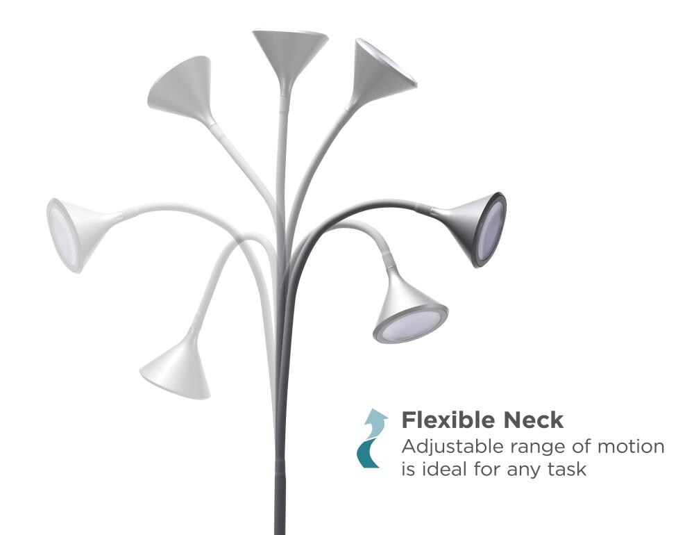 Arcadian 58" Adjustable Black Minimalist LED Floor Lamp
