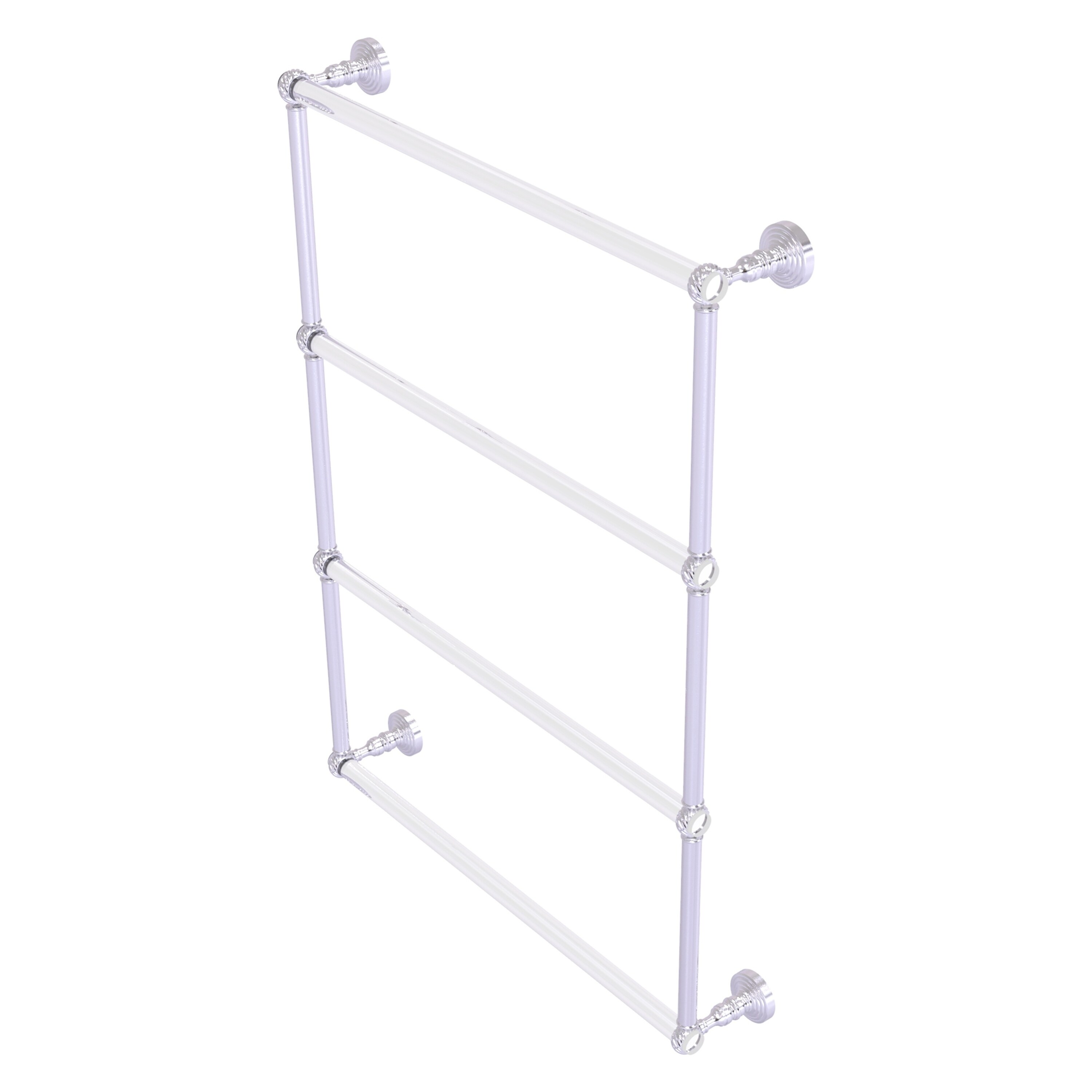 Allied Brass PG-28T-24-SCH Pacific Grove 24-in double Satin Chrome Wall mount 4-tier Towel Bar