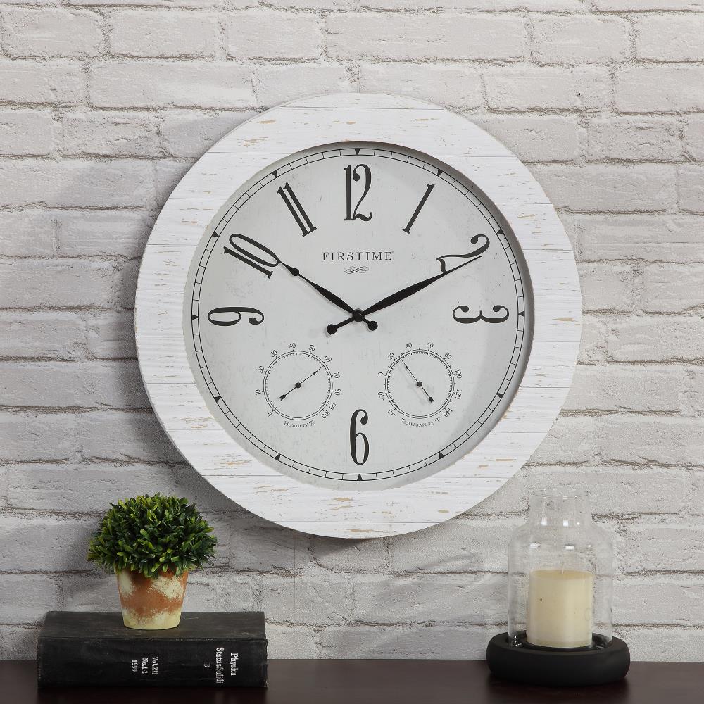 Shiplap Outdoor Thermometer Clock