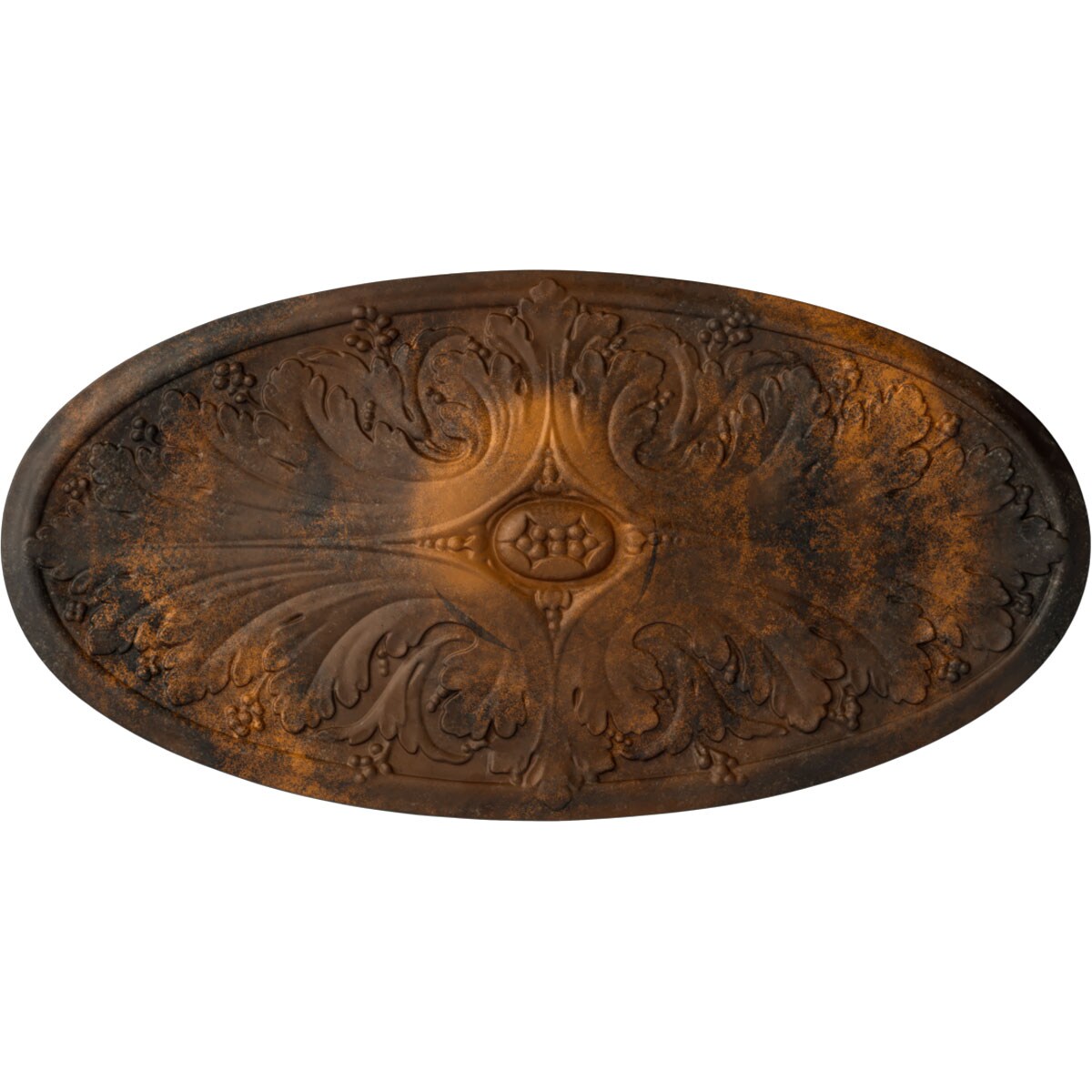 Ekena Millwork CM24X12MARUS Madrid 12.5-in W x 24.75-in L Painted Rust Polyurethane Whole Ceiling Medallion