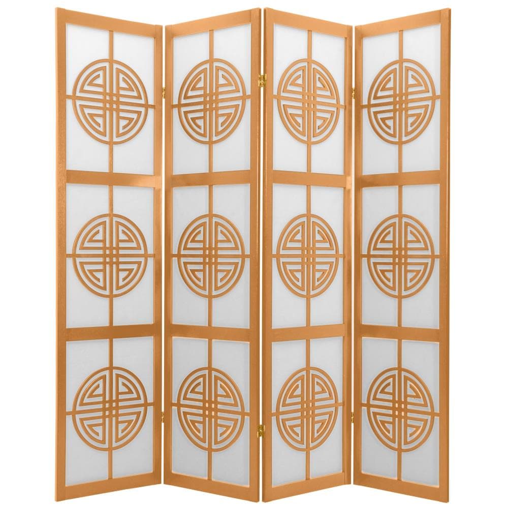 Red Lantern CLL-4P-NAT 4-Panel Natural Wood Folding Shoji Style Room Divider