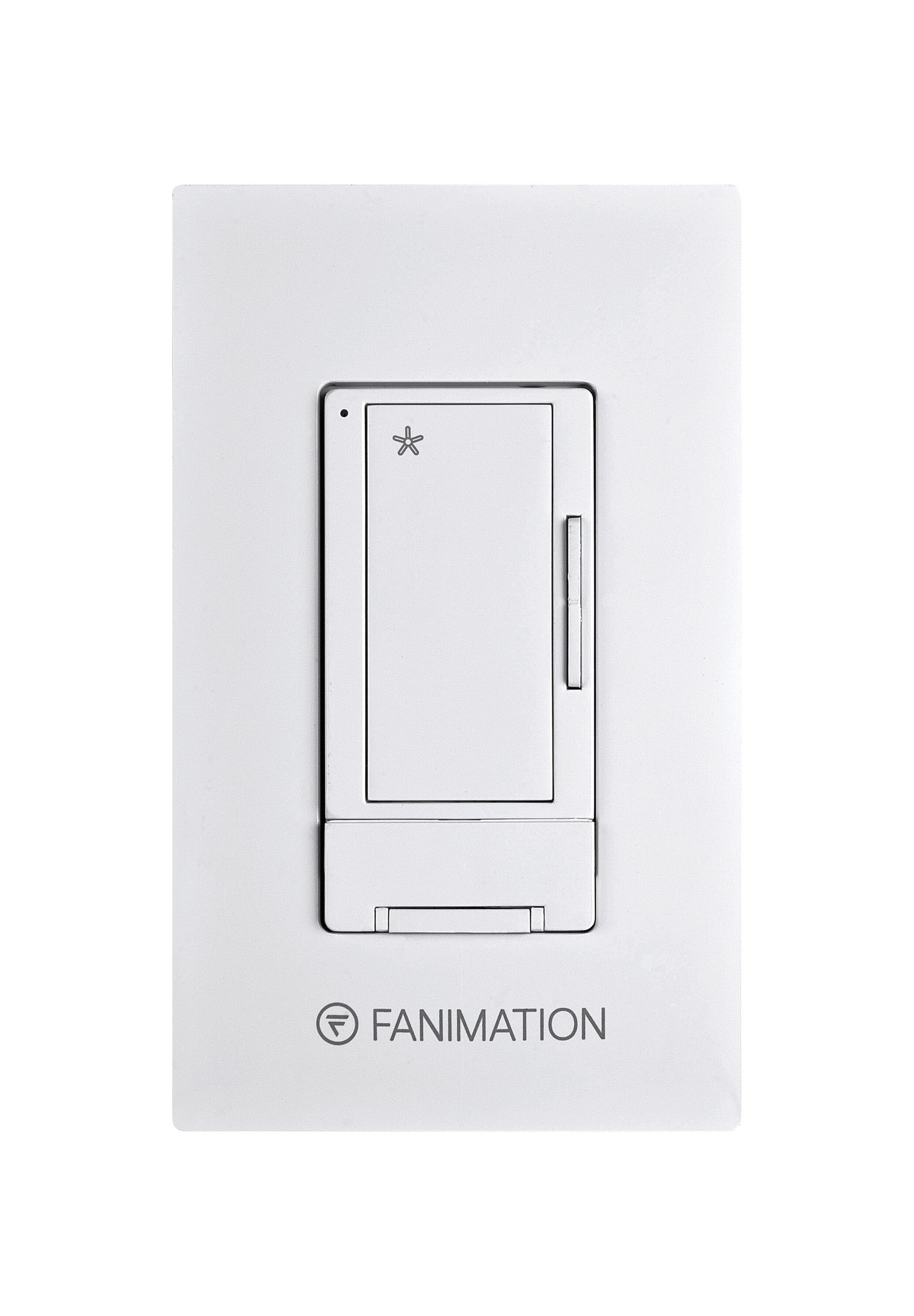 Fanimation WR500WH AC Motor 1.25 -Amp 3-speed Touch Fan Control Wall Plate Included , White