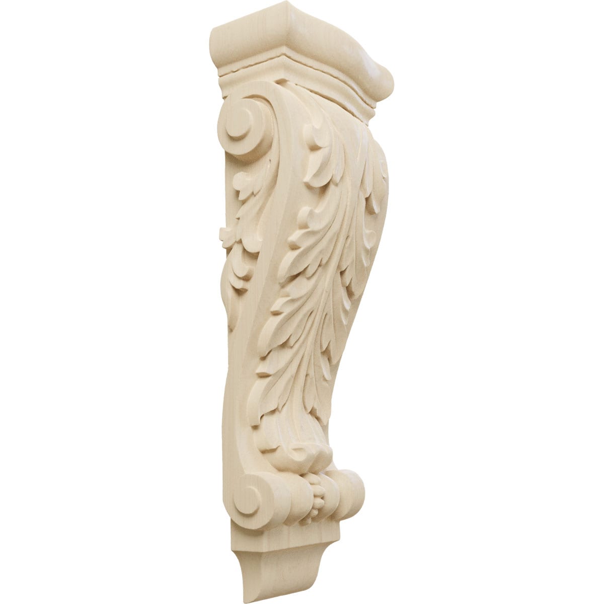 Large Acanthus Pilaster Rubberwood Corbel, 20" Height