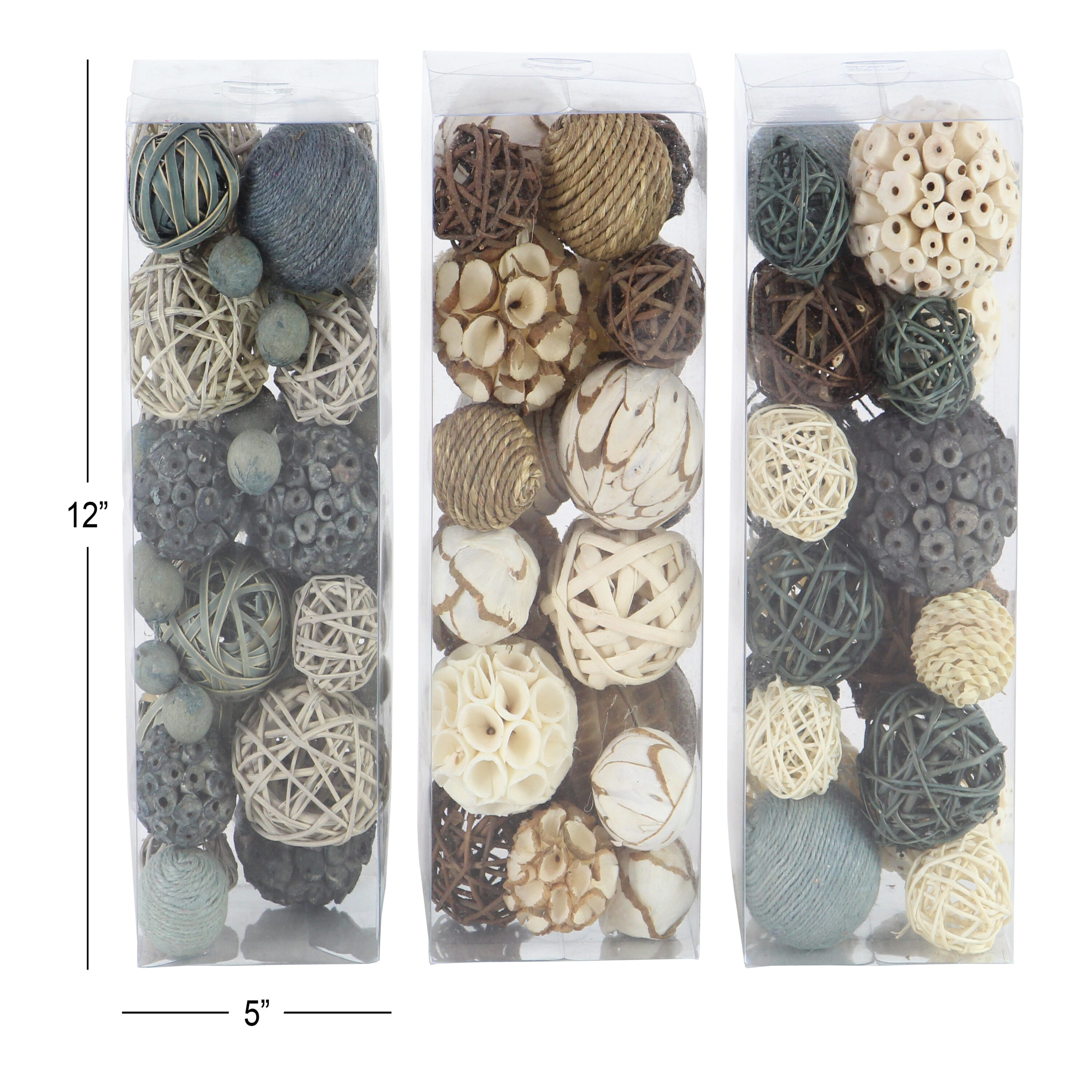 Multi-Colored Handmade Dried Plant Orbs Vase Filler Set