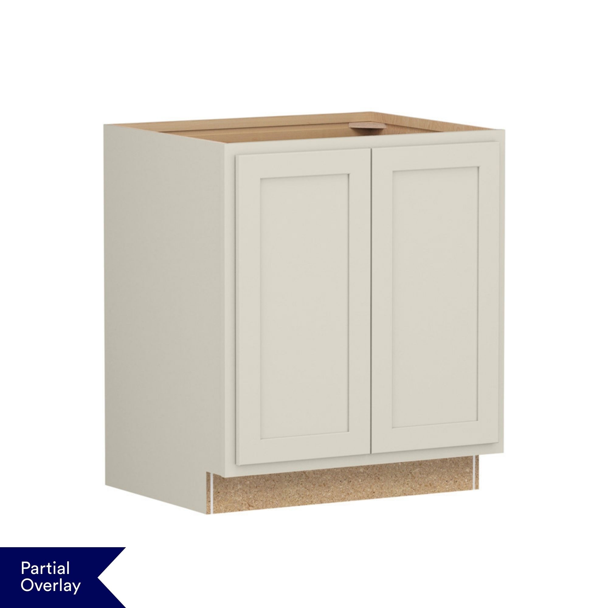 Shenandoah Breckenridge POL 30-in W x 34.5-in H x 24-in D Harbor Painted Base Fully Assembled Cabinet Recessed Panel Shaker #B30BTFH-19MKS