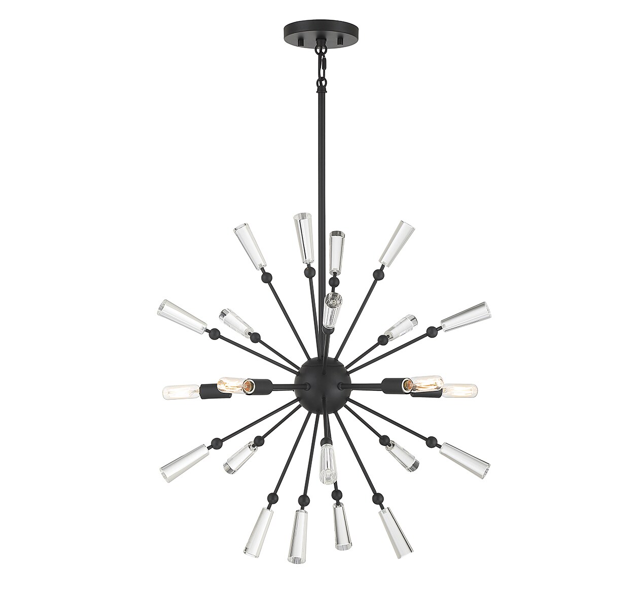 Meridian Lite Trends M7028MBK Meridian 5 -Light Matte Black Modern/contemporary Sputnik Large Hanging Pendant light