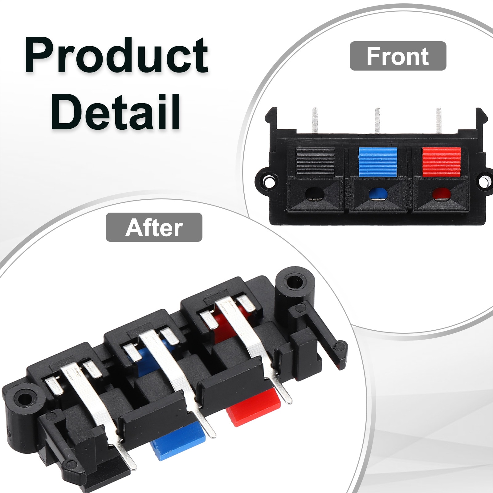 Unique Bargains 3 Way Spring Terminal Clip Push Release Connector Plate ...