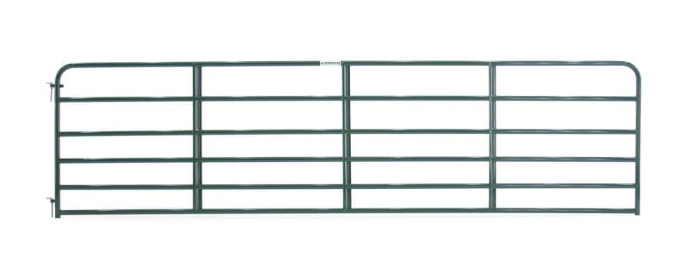 Tarter 6EG16 4-ft H x 16-ft W Green powder over e-coat Steel Farm Corral Fence gate