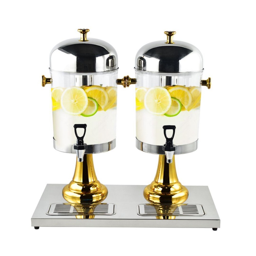Taoi Fxio 4.2 Gal Dual Stainless Steel Drink Dispenser Transparent Jug Hot Cold Container