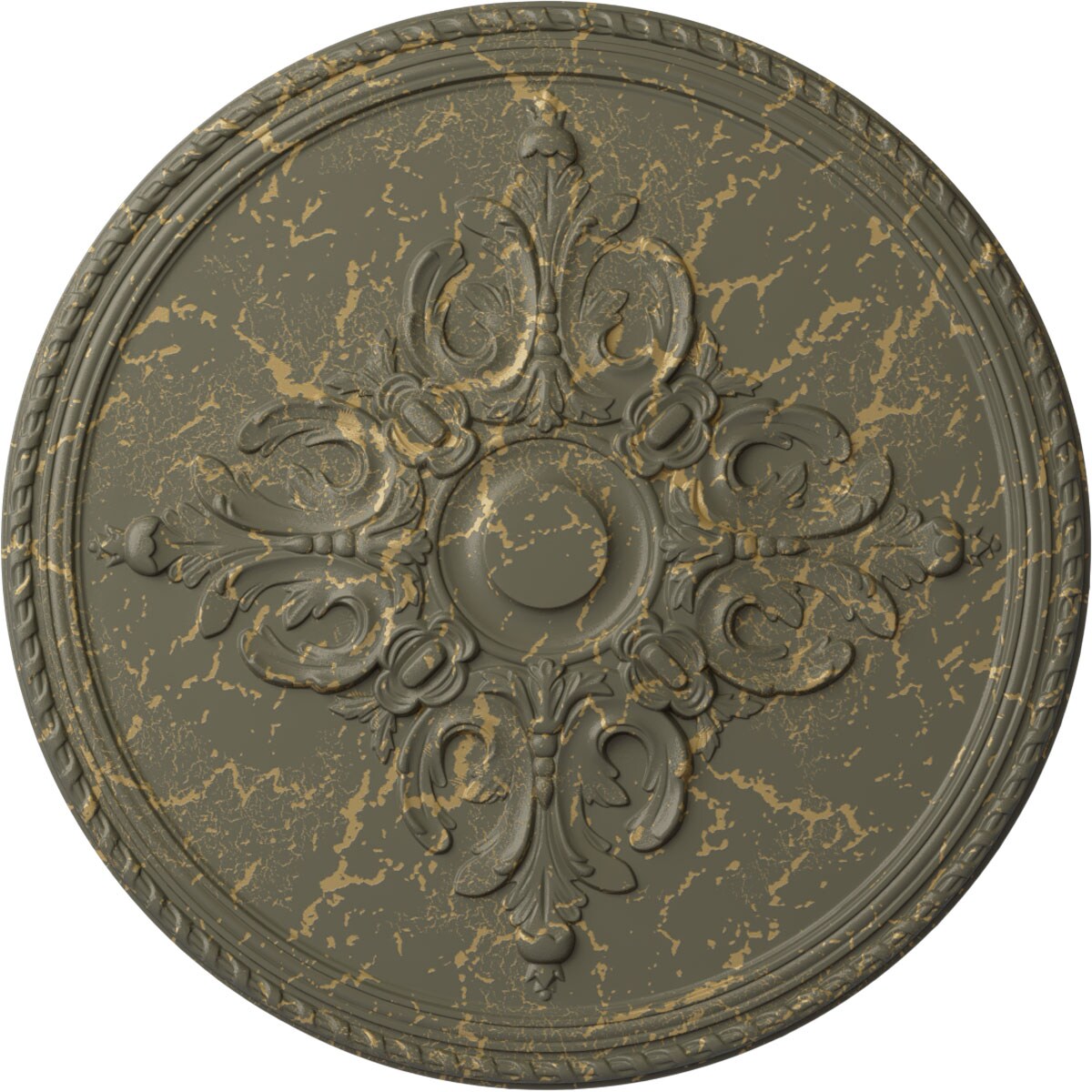 Ekena Millwork CM40MIWHC Milton 40.625-in W x 40.625-in L Painted Witch Hazel Crackle Polyurethane Whole Ceiling Medallion