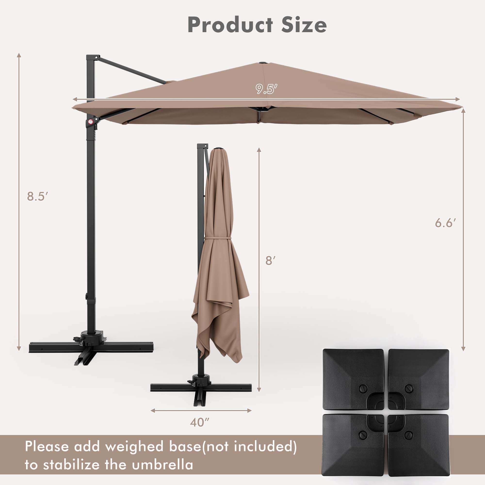 Costway NP10888CF Umbrellas-2 - View #2
