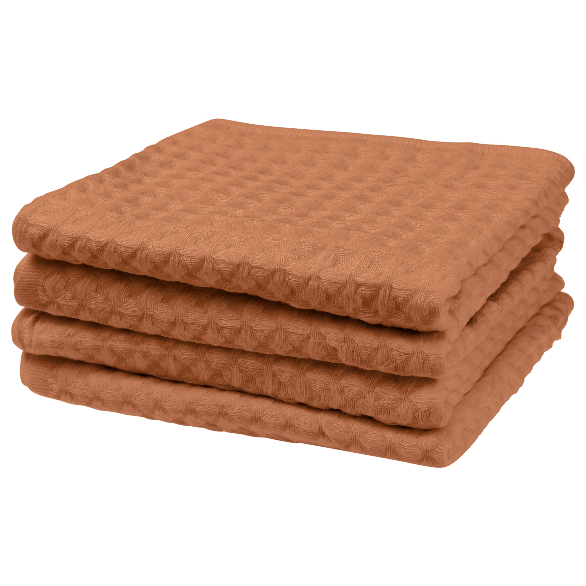 Unique Bargains Solid Striped Hand Towels 14Inch x 28Inch 100 Percent Cotton Soft Absorbent Towel Sets for Bathroom Hotel Kitchen 4pcs Brown