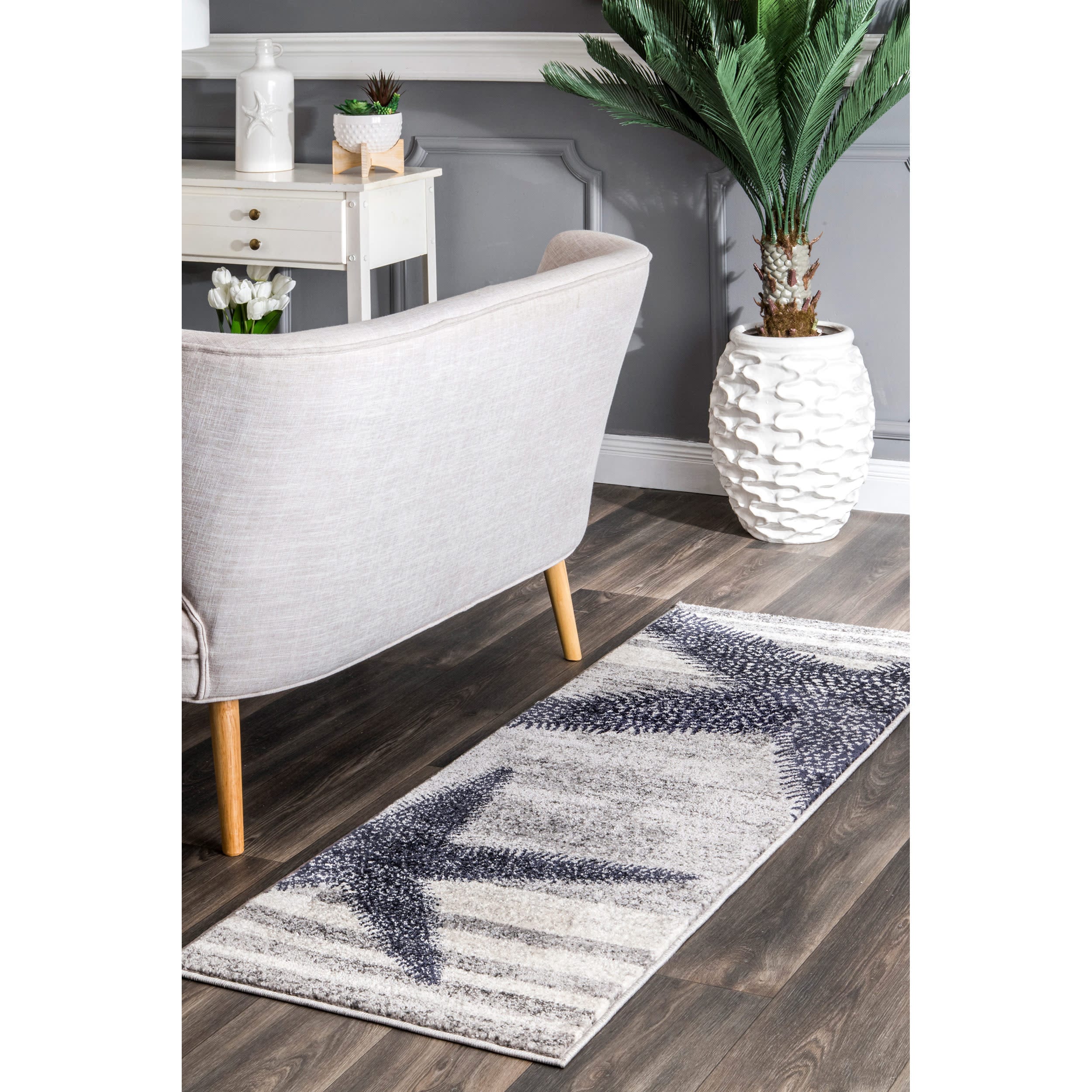 nuLOOM BDTP02A-2608 2 x 8 (ft) Loomed Polypropylene Gray Rectangular Indoor Geometric Area rug