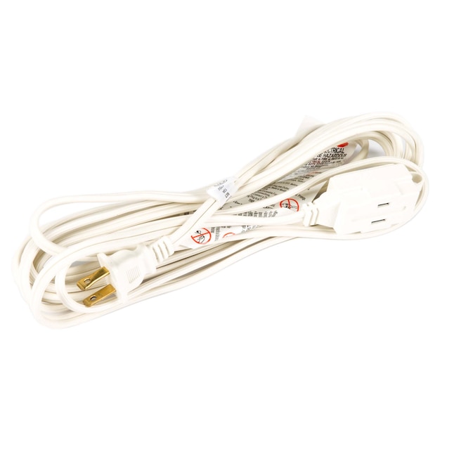 Project Source 15-ft 16 / 2-Prong Indoor SPT-2 Light Duty General Extension Cord in White | UT660615