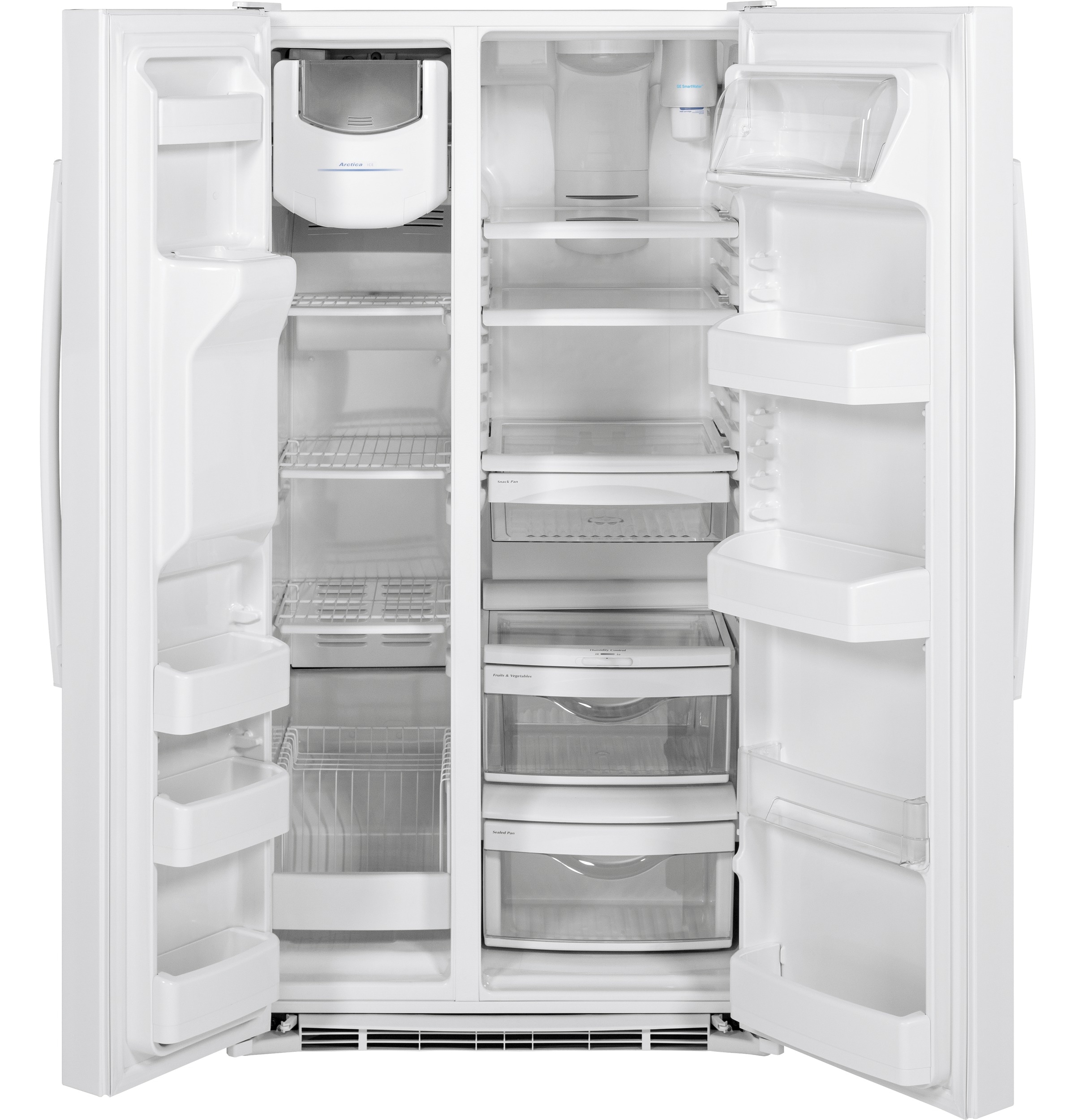 GE 25.3-cu ft Side-by-Side Refrigerator with Ice Maker (White) at Lowes.com