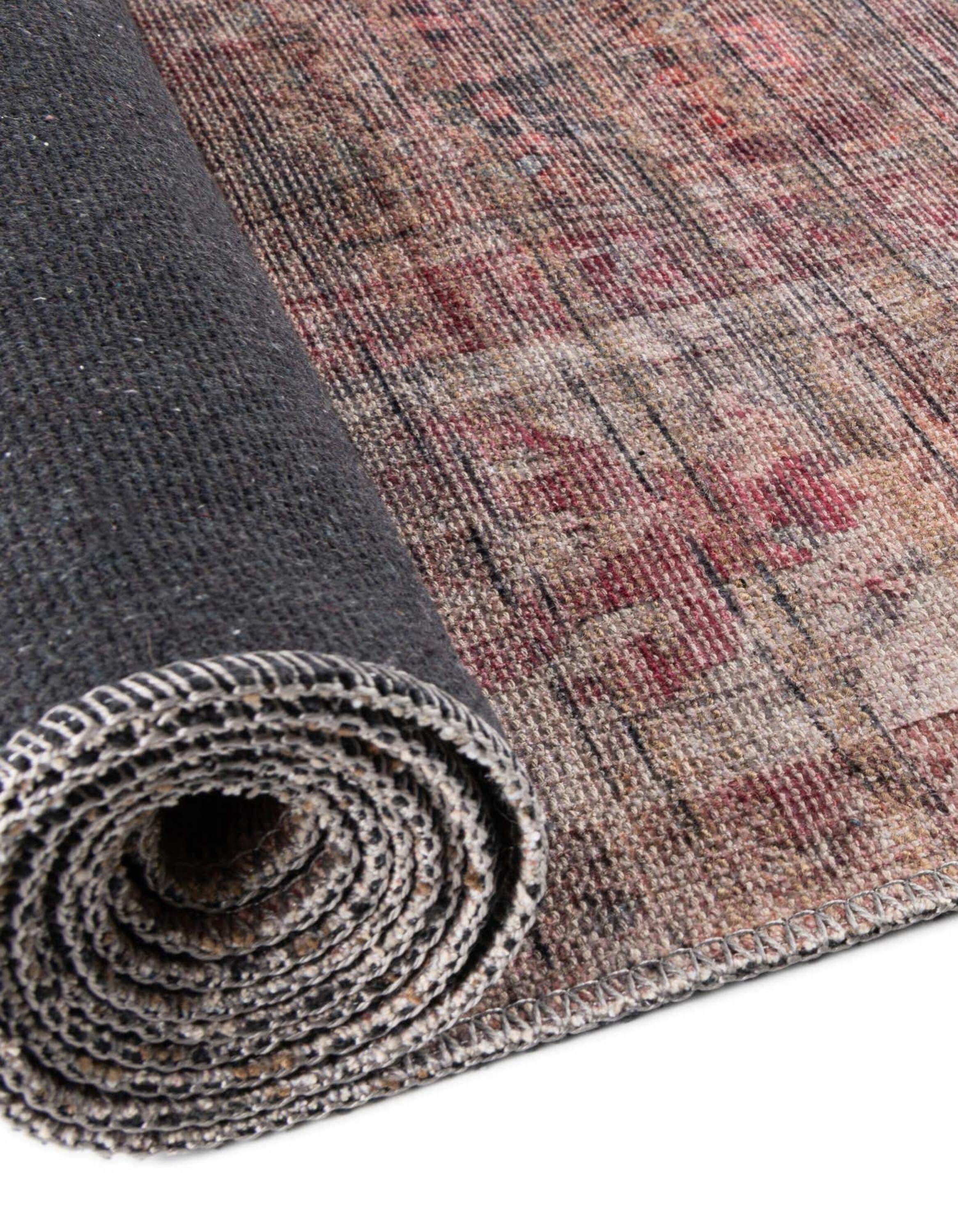 Nostalgia Euphoria 8 ft Octagon Rust Red and Brown Polyester Chenille Area Rug