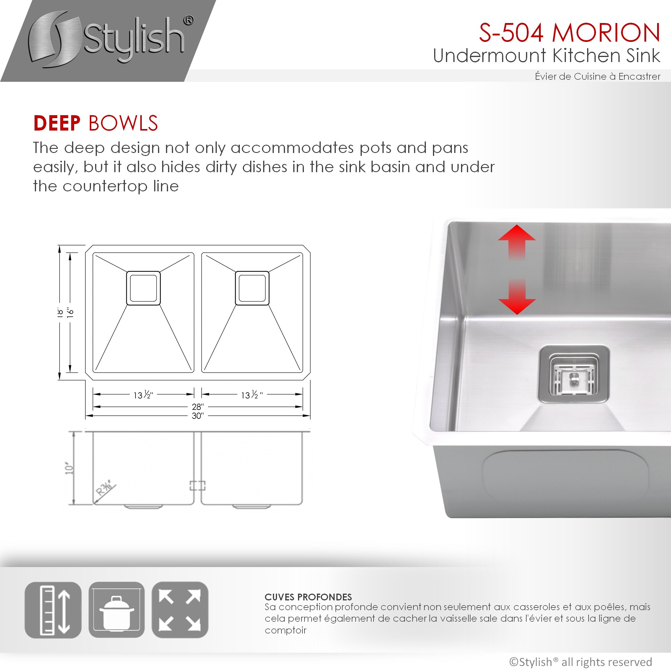 Stylish S-504XG1 Kitchen-Sinks - View #4