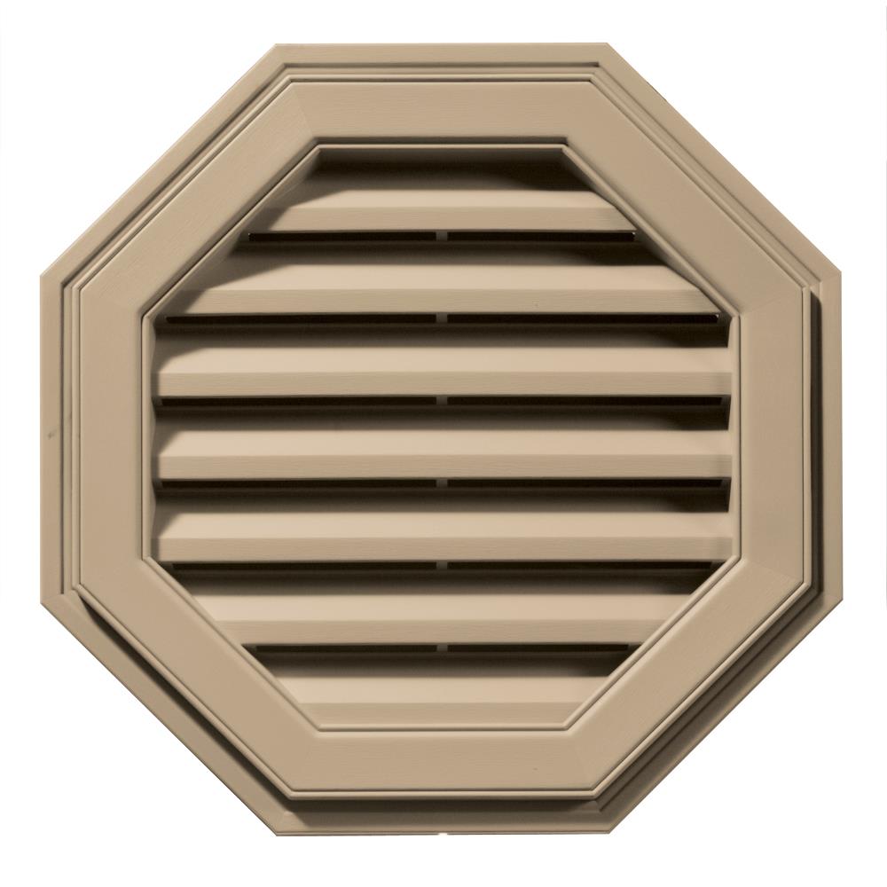 Builders Edge 120012222069 22-in x 22-in Tan Octagon Vinyl Gable Louver Vent