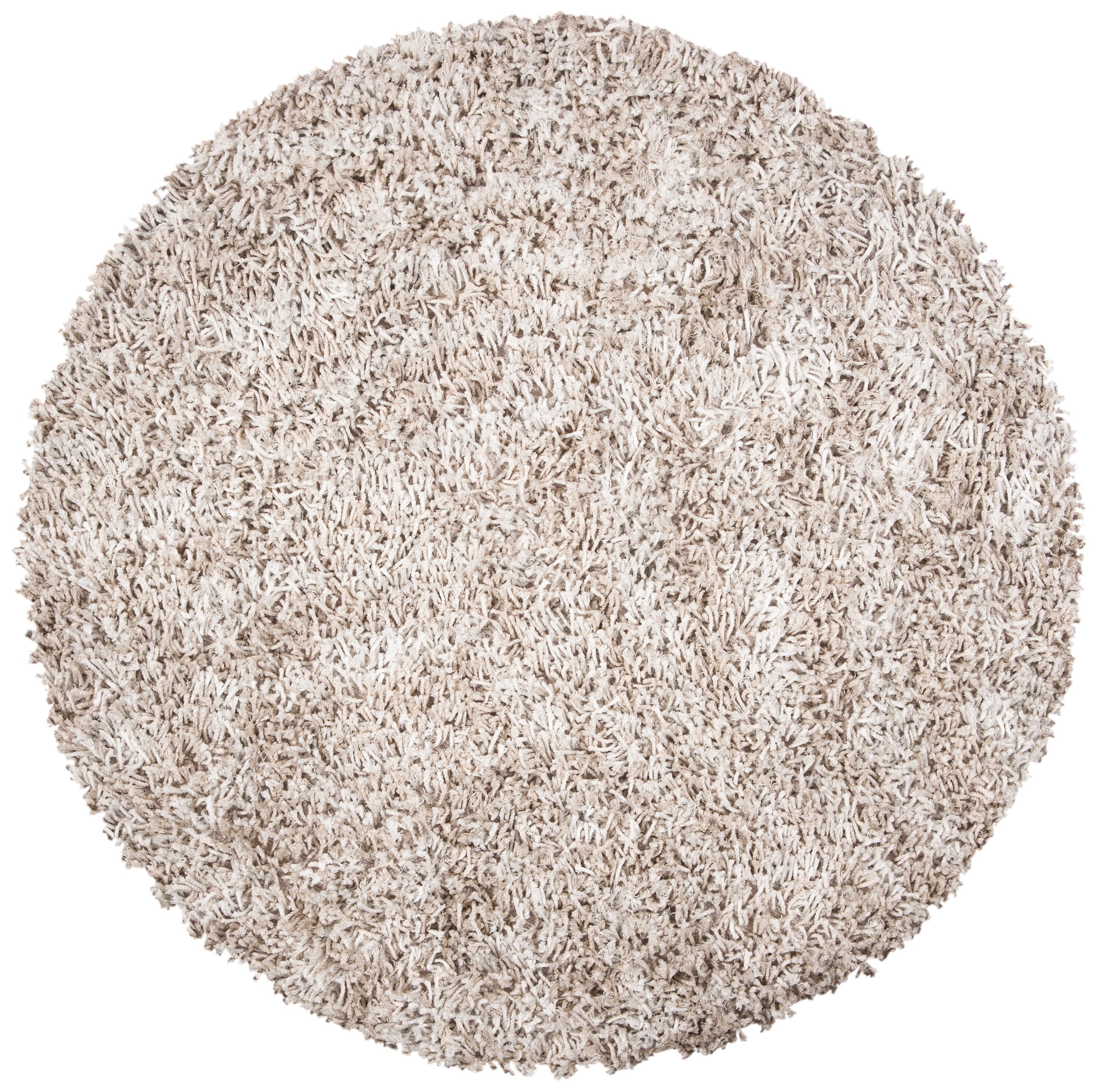 Safavieh SG960B-6R Rio Santo Shag 6 x 6 (ft) Loomed Polyester Beige/Ivory Round Indoor Area rug