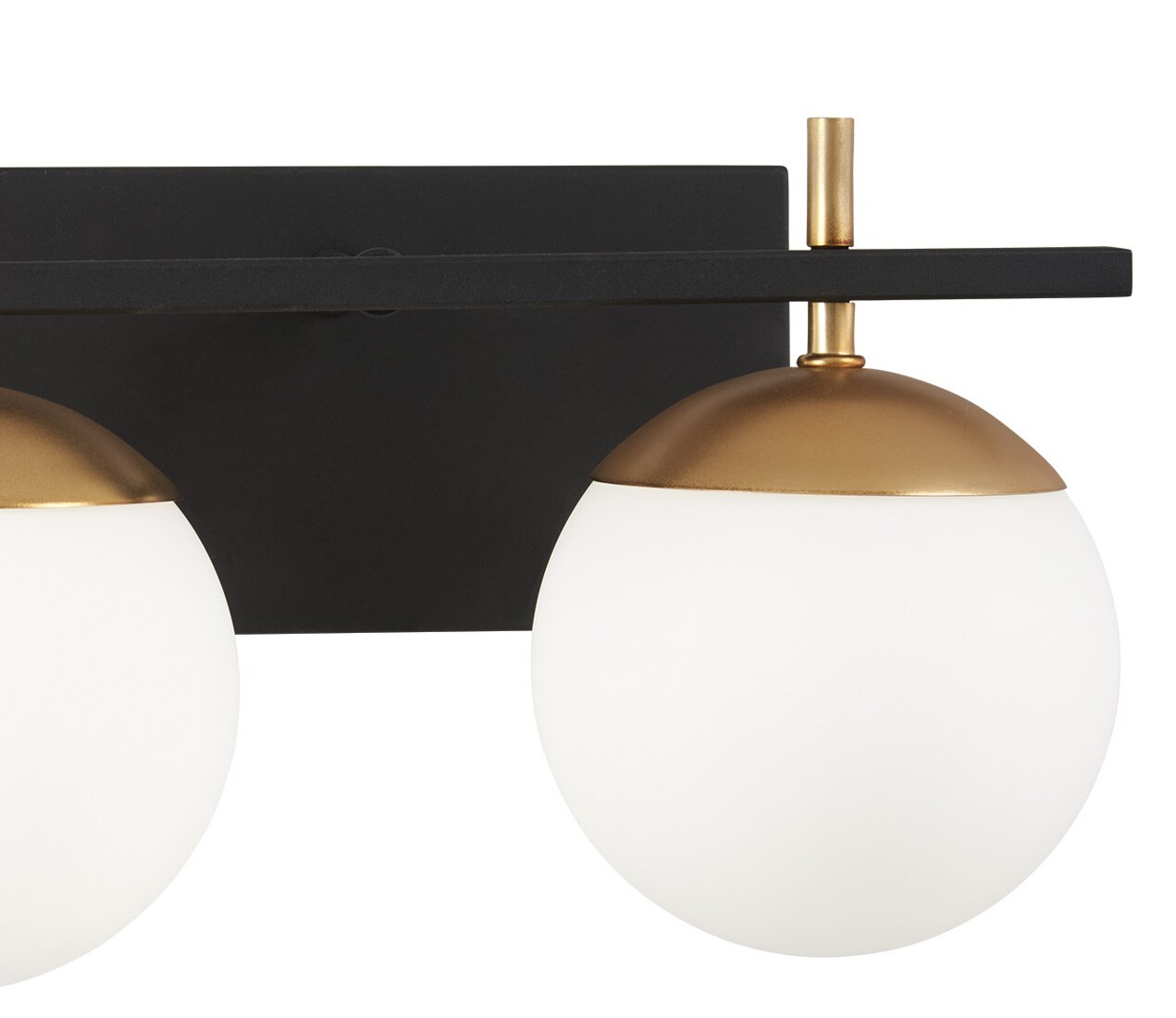 Weathered Black and Autumn Gold 2-Light Wall Sconce with Etched Opal Glass