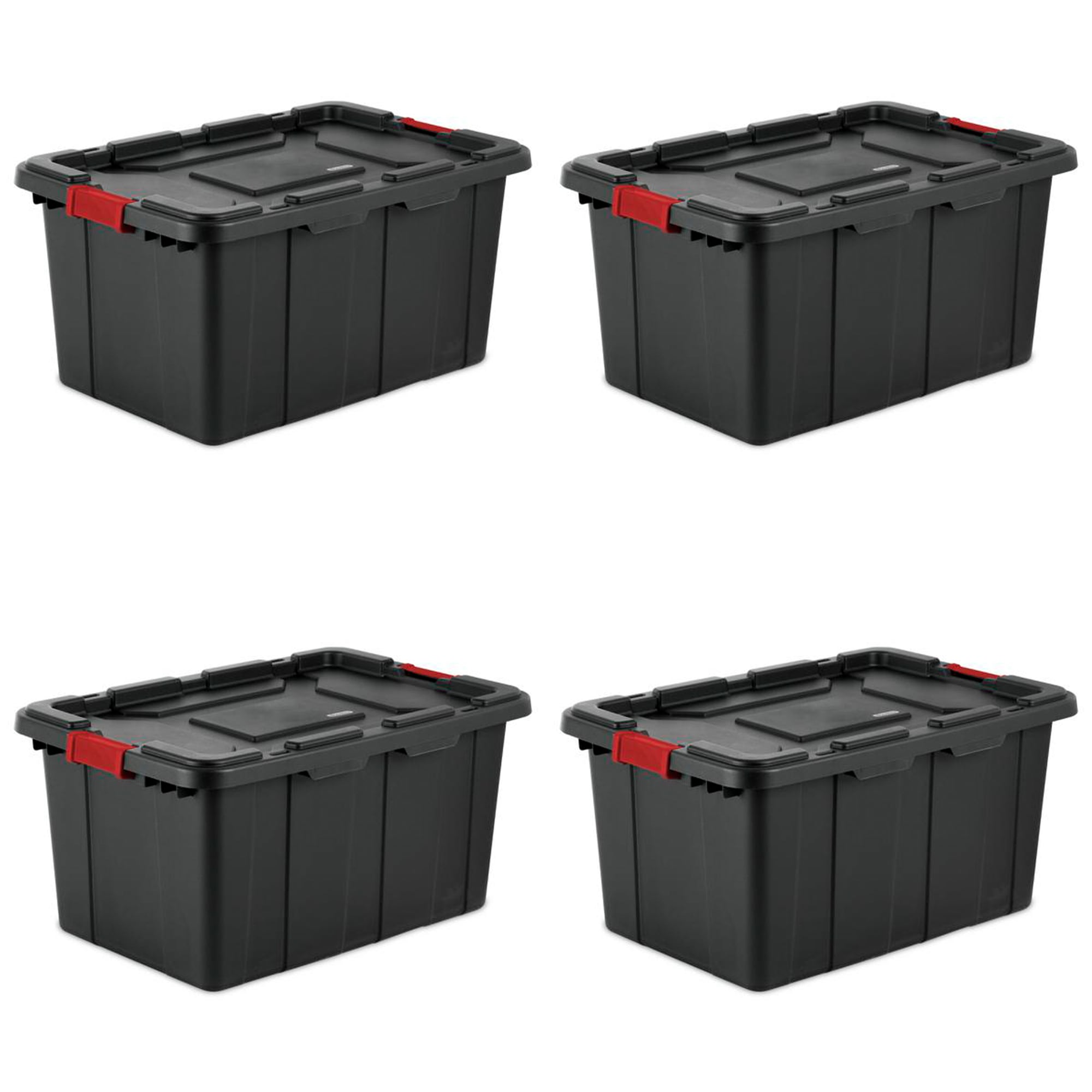 Project Source Commander Large 27-Gallons (108-Quart) Black Heavy Duty Tote  with Standard Snap Lid in the Plastic Storage Containers department at