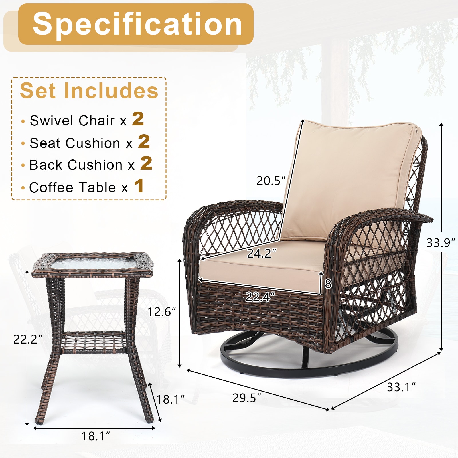 Winado LO1G56000700 Patio-Conversation-Sets - View #3